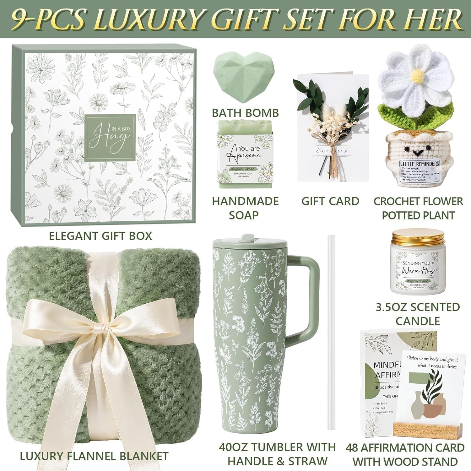 Mothers Day & Birthday Gifts for Women - Get Well Soon Spa Care Package, Luxury Self Care Gift Basket for After Surgery & Cancer Care Inspirational Thinking of You Sympathy Gift Set for Mom Her Friend - Image 3