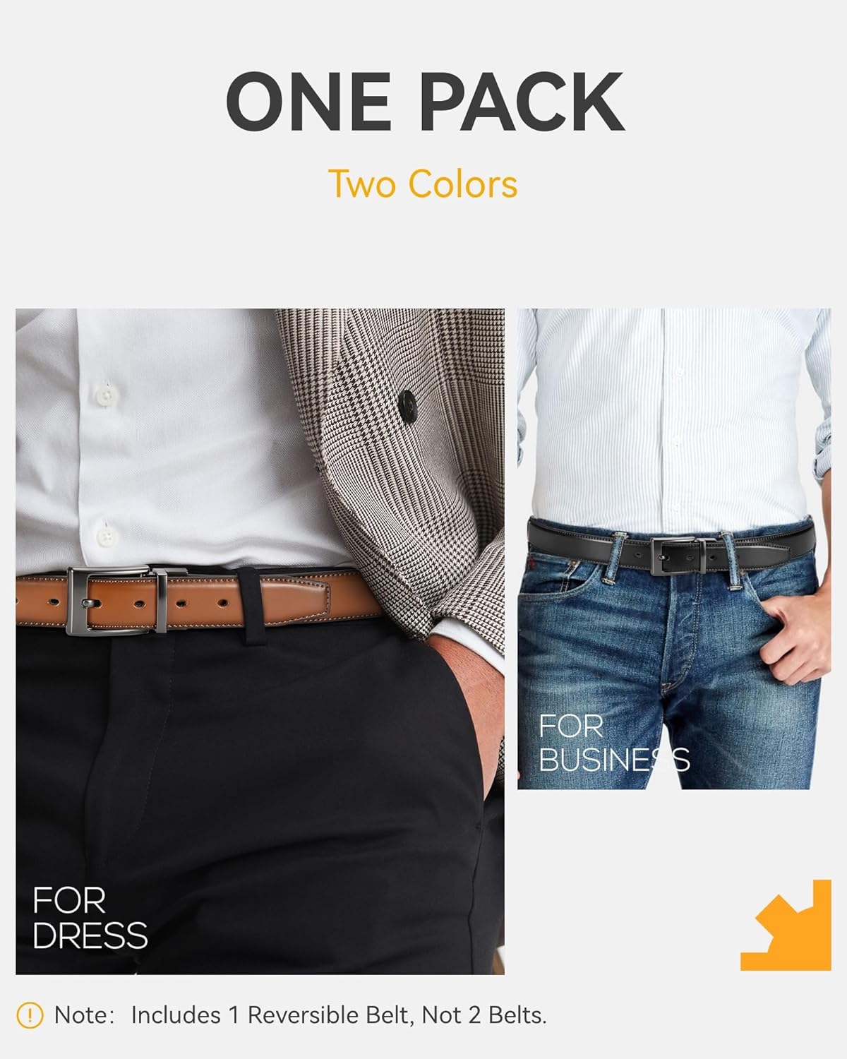 CHAOREN Reversible Belt Men 1 Piece - 1.25" Leather Dress Belt - Trim to Fit for Elegant Style - Image 4
