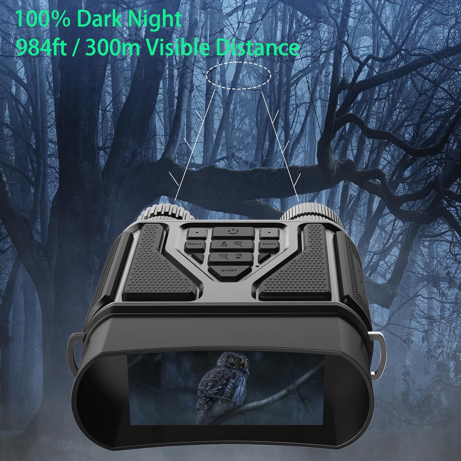 Night Vision Goggles - Night Vision Binoculars for Adults, Gifts for Men Him Husband Dad with 8X Zoom, 4000mAh Rechargeable Gear for Hunting & Camping - Image 3