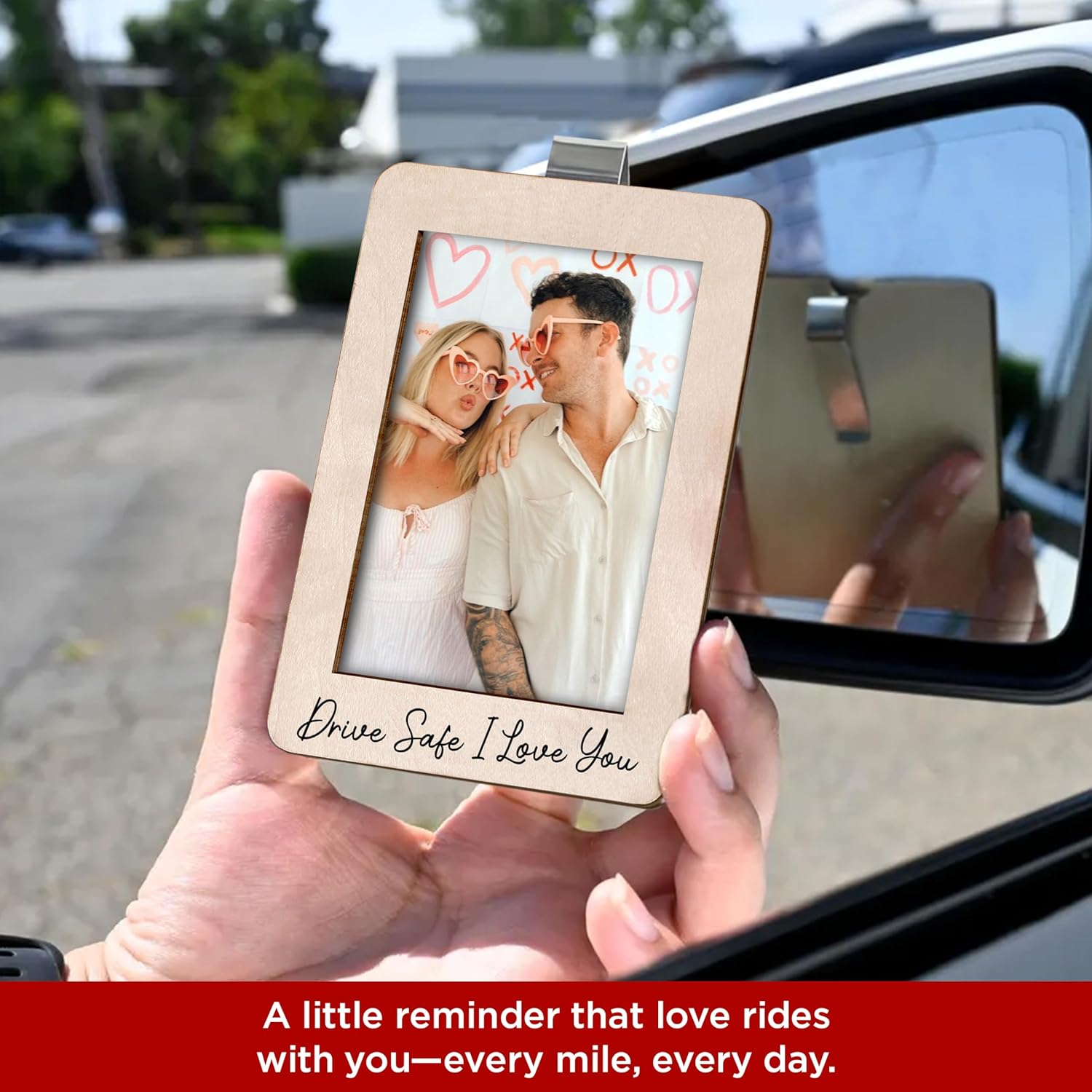 Drive Safe Papa Visor Clip Picture Frame For Car Fathers Day Daddy Token - Custom Car Visor Clip Photo Frame Fathers Day Papa Keepsake - Heartfelt Gift For Dad Wishing Dad Safe Travels With Love - Image 4