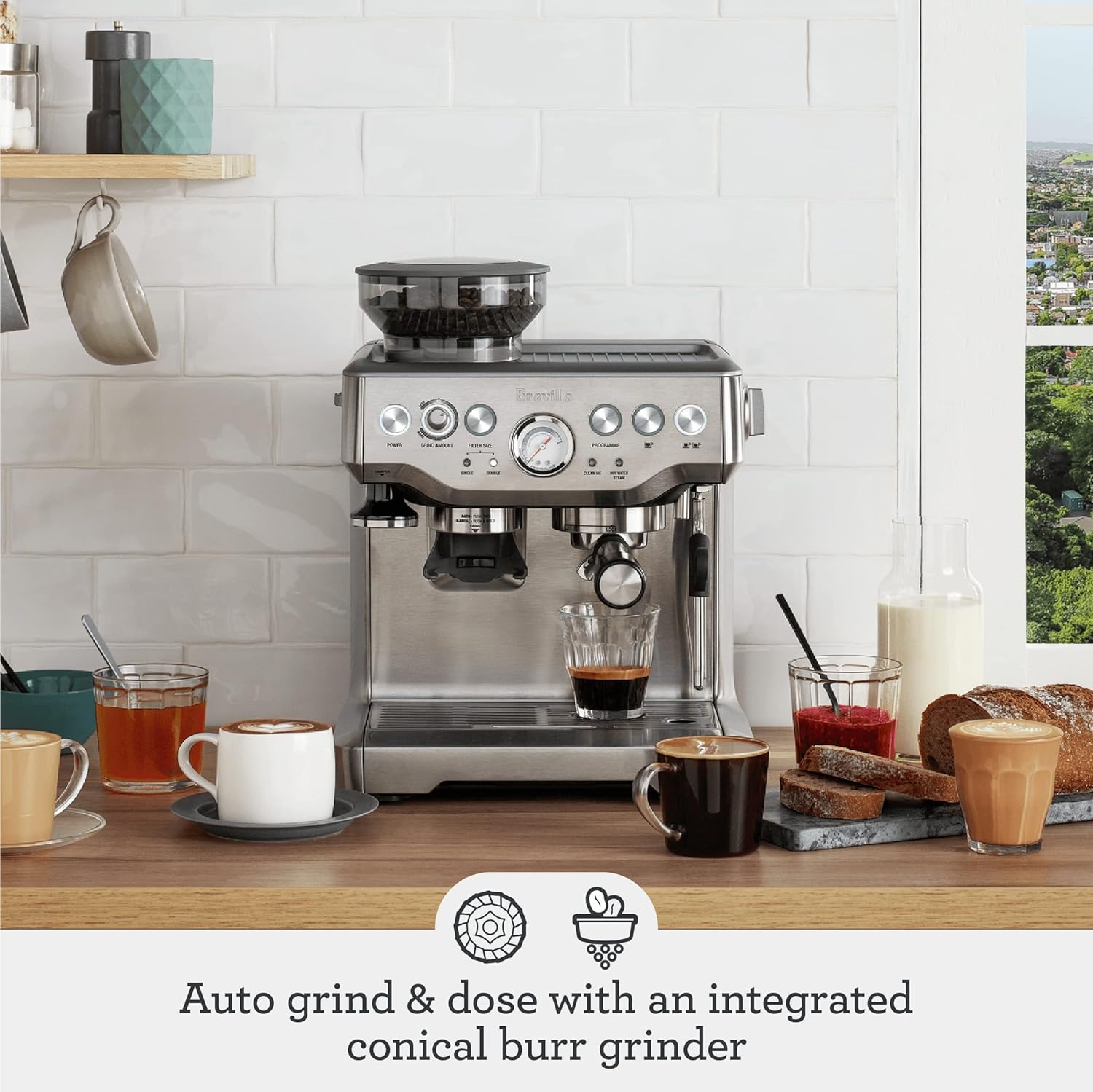 Breville Barista Express Espresso Machine BES870XL, Brushed Stainless Steel - Image 2