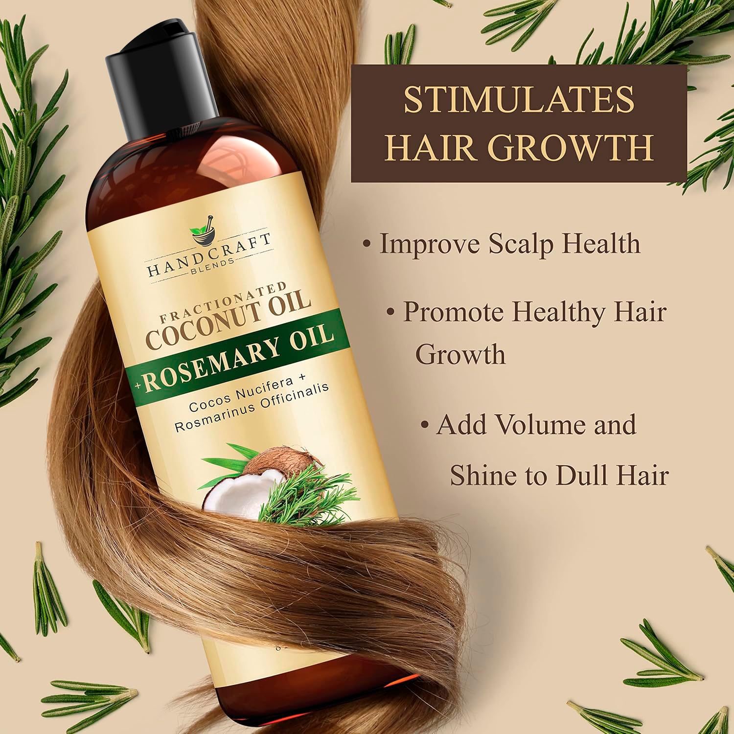 Handcraft Blends Fractionated Coconut Oil Infused with Rosemary - 8 Fl Oz - 100% Pure and Natural - Premium Grade Carrier for Skin, Hair and Massage - Image 6