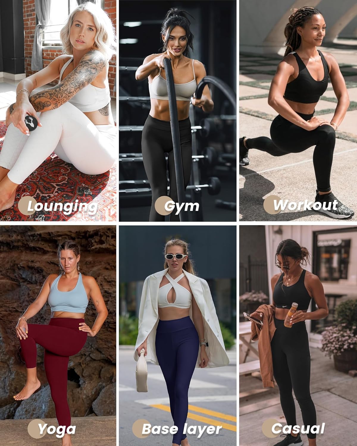 NexiEpoch 4 Pack Leggings for Women - High Waisted Tummy Control Soft Black Capri Yoga Pants with Pockets for Workout - Image 2