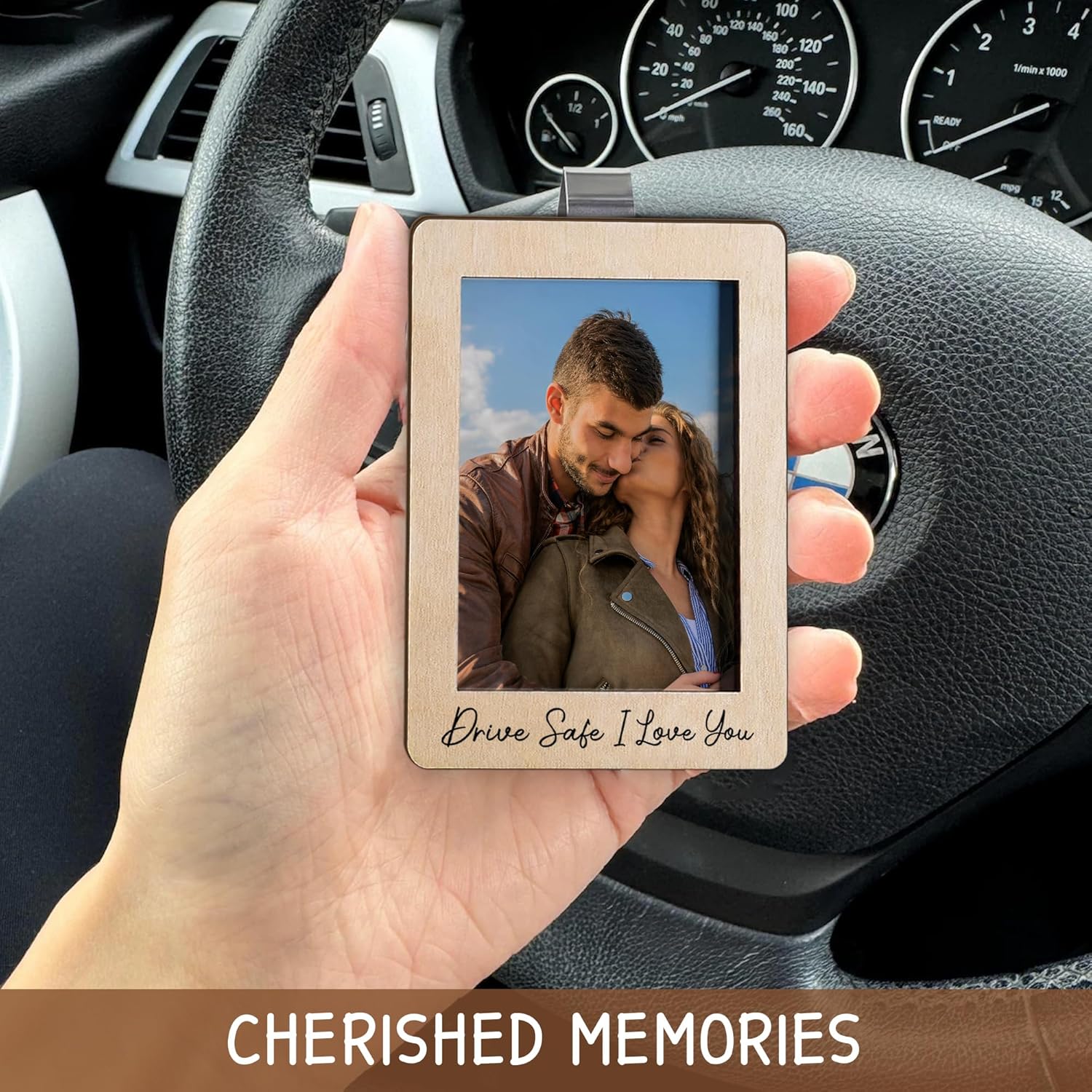 Drive Safe Papa Visor Clip Picture Frame For Car Fathers Day Daddy Token - Custom Car Visor Clip Photo Frame Fathers Day Sweet Papa Keepsake - Touching Gift For Dad Reminding Dad of Our Endless Love - Image 4