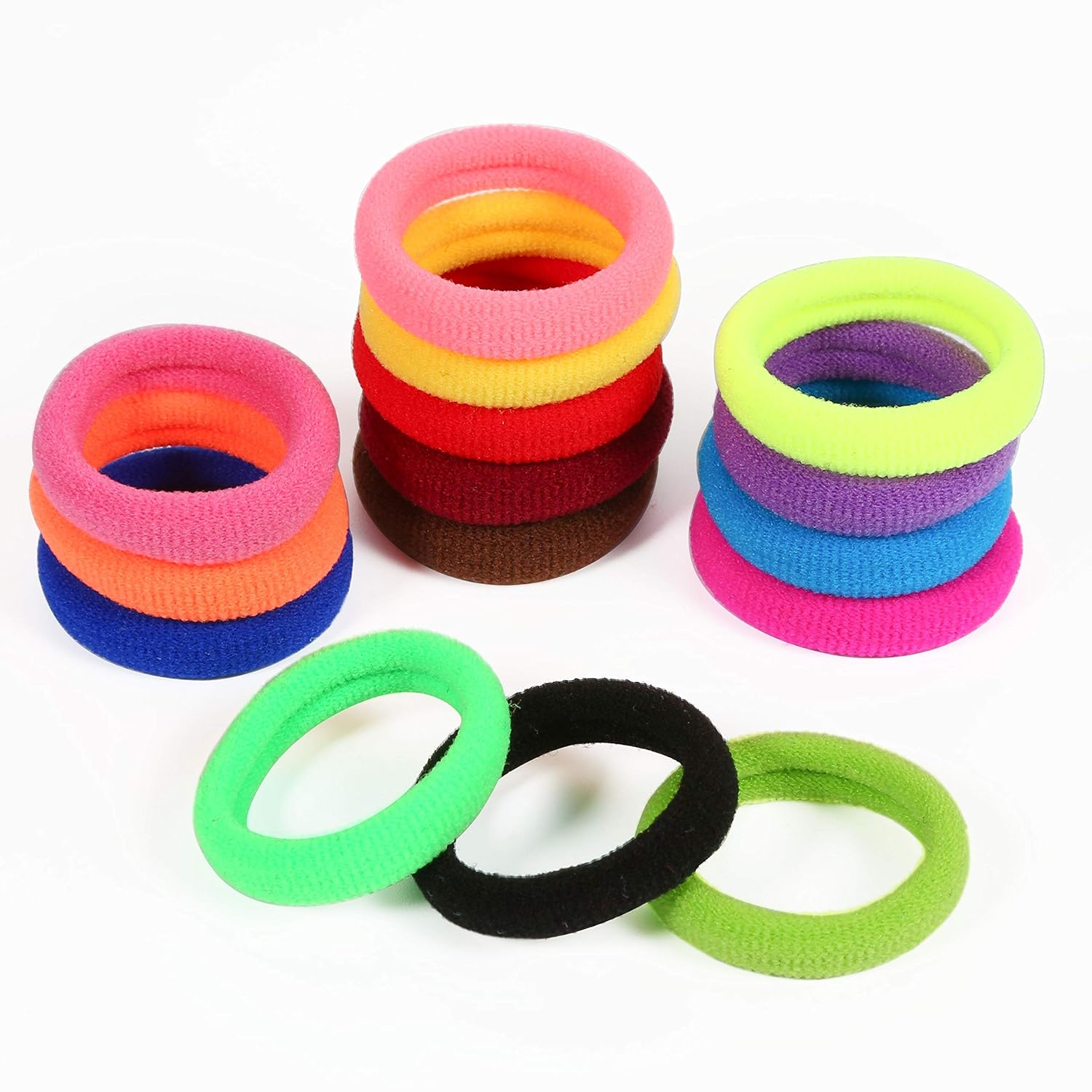 QRTVI 120 Pcs Baby Hair Ties, Cotton Toddler Hair Ties for Girls and Kids, Multicolor Small Seamless Hair Bands Elastic Ponytail Holders(15 Colors) - Image 3