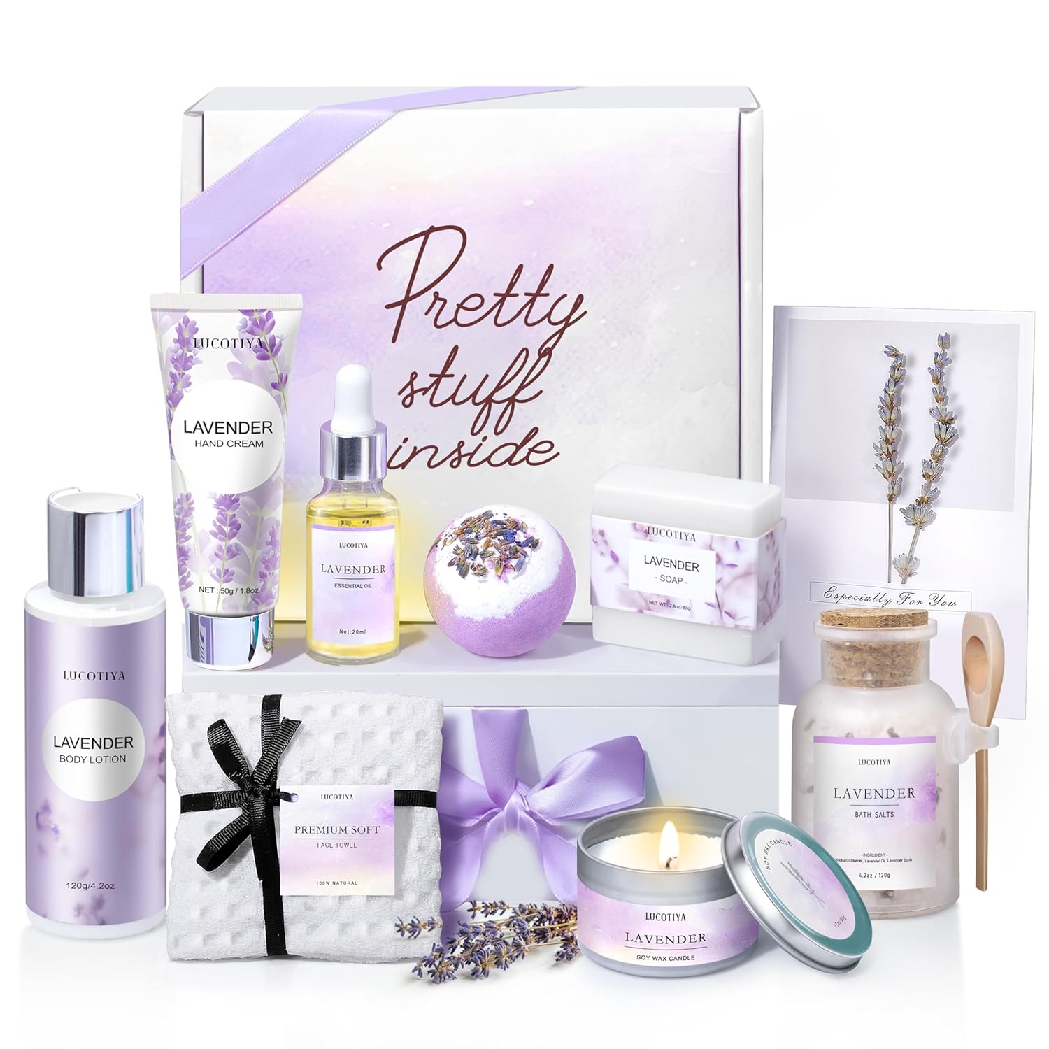Mothers Day Gifts for Women Spa Gifts Baskets for Women Christmas Birthday Gifts Lavender Bath and Body Sets Relaxing Self Care Get Well Gift for Mom Her Girlfriends Sister Teacher Friends