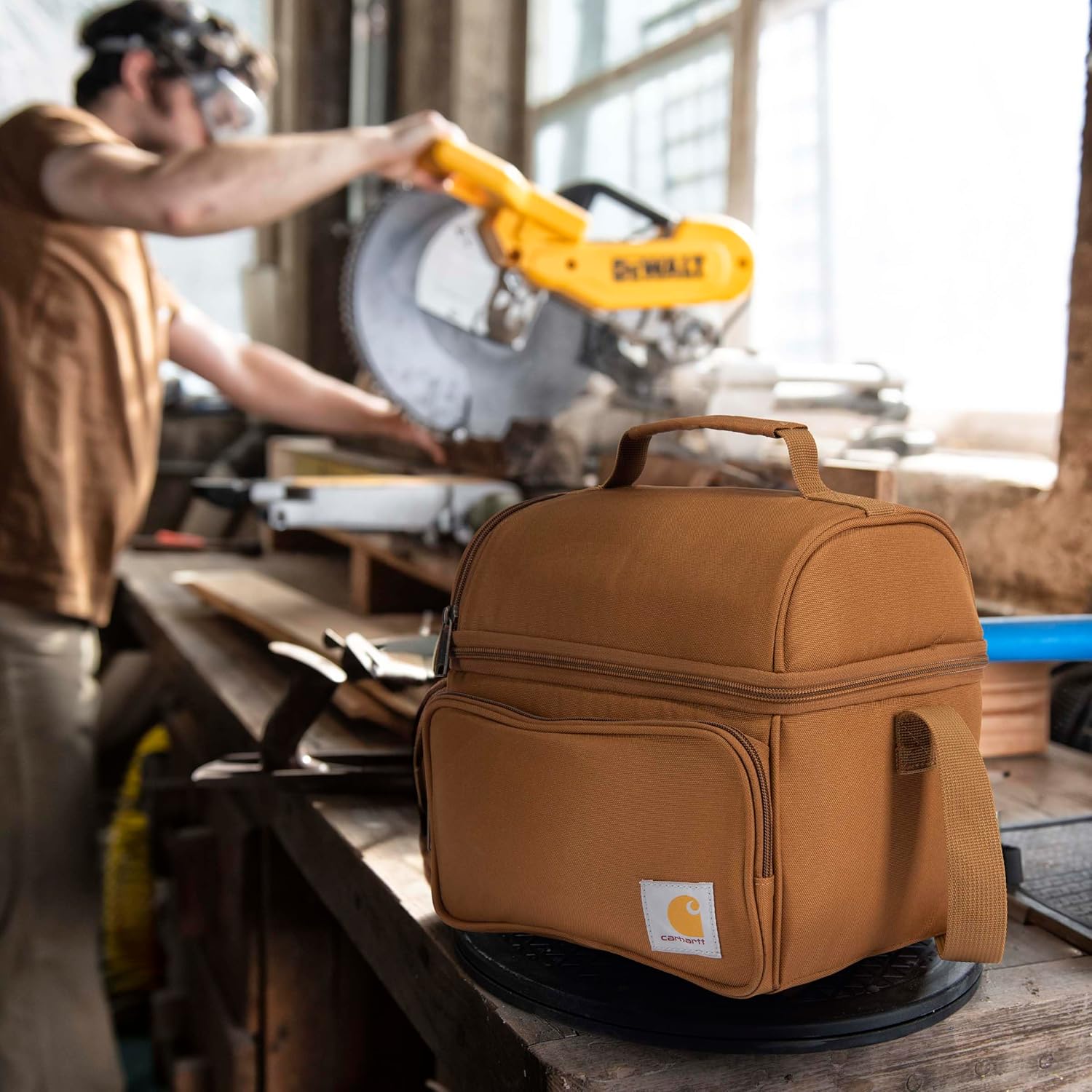 Carhartt Camping Cooler, Worksite Lunchbox, Soft Shell Lunch Bag for Construction Sites, Work and Everyday Use, Brown - Image 5