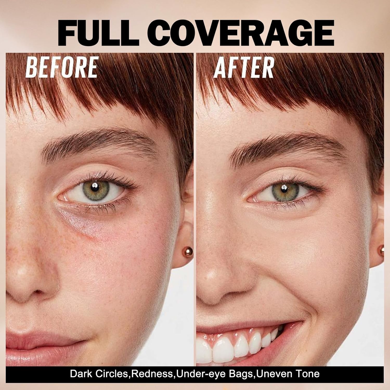 Liquid Concealer, Under Eye Full Coverage Concealers for Dark Circles, Fine Lines, Redness,Waterproof, Firming,Color Correcting Long lasting Makeup Concealer for Women (01#Light) - Image 8