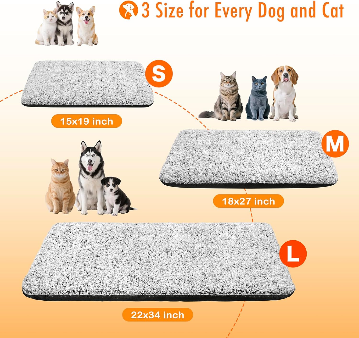 WanpeeGoo Self Warming Cat Bed, Heated Cat Bed, 2.0 Upgraded Thermal Foil Heating Pad, Plush Self-Heating Pet Mat for Crate, Floor, with Removable Washable Cover, Non-Slip, 15"x19" - Image 7