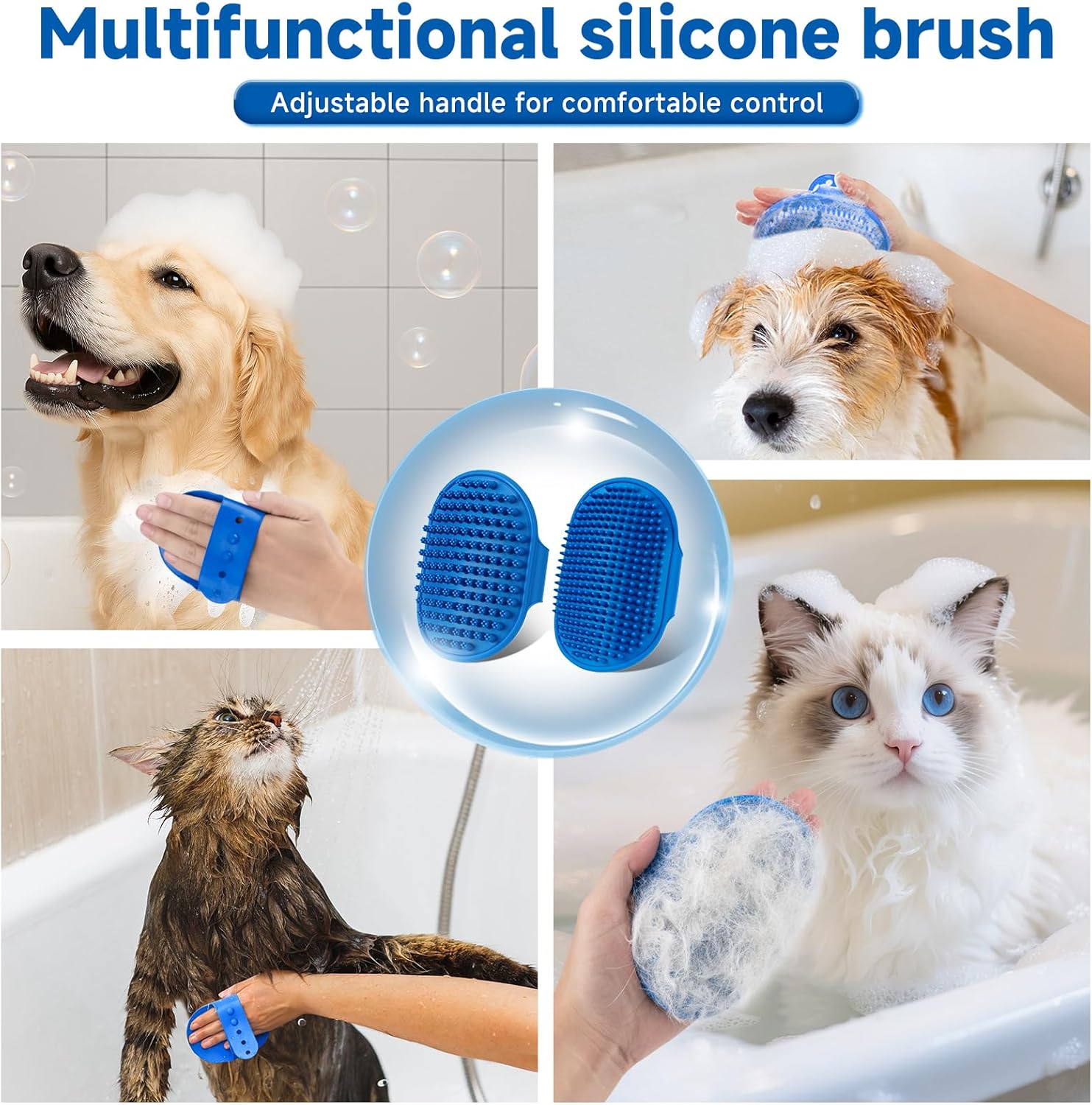 Pet Steam Brush for Dog & Cat – 3-in-1 Spray Hair Removal Comb for Shedding & Grooming, Softens Fur & Reduces Static – Water Brush for Long & Short Coats, Bath-Hating Pets, Includes Waterless Shampoo - Image 8