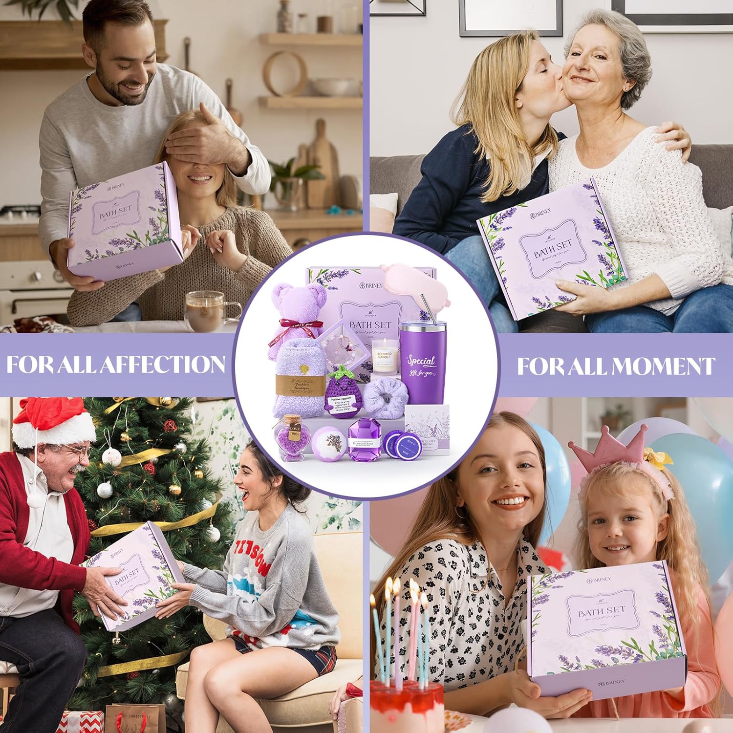 Briney Gift Baskets for Women, Mothers Day Gifts for Friends, Purple Birthday Valentines Women Day Easter Gifts Lavender Care Package Spa Basket for Girlfriend Wife Mom Sister - Image 6