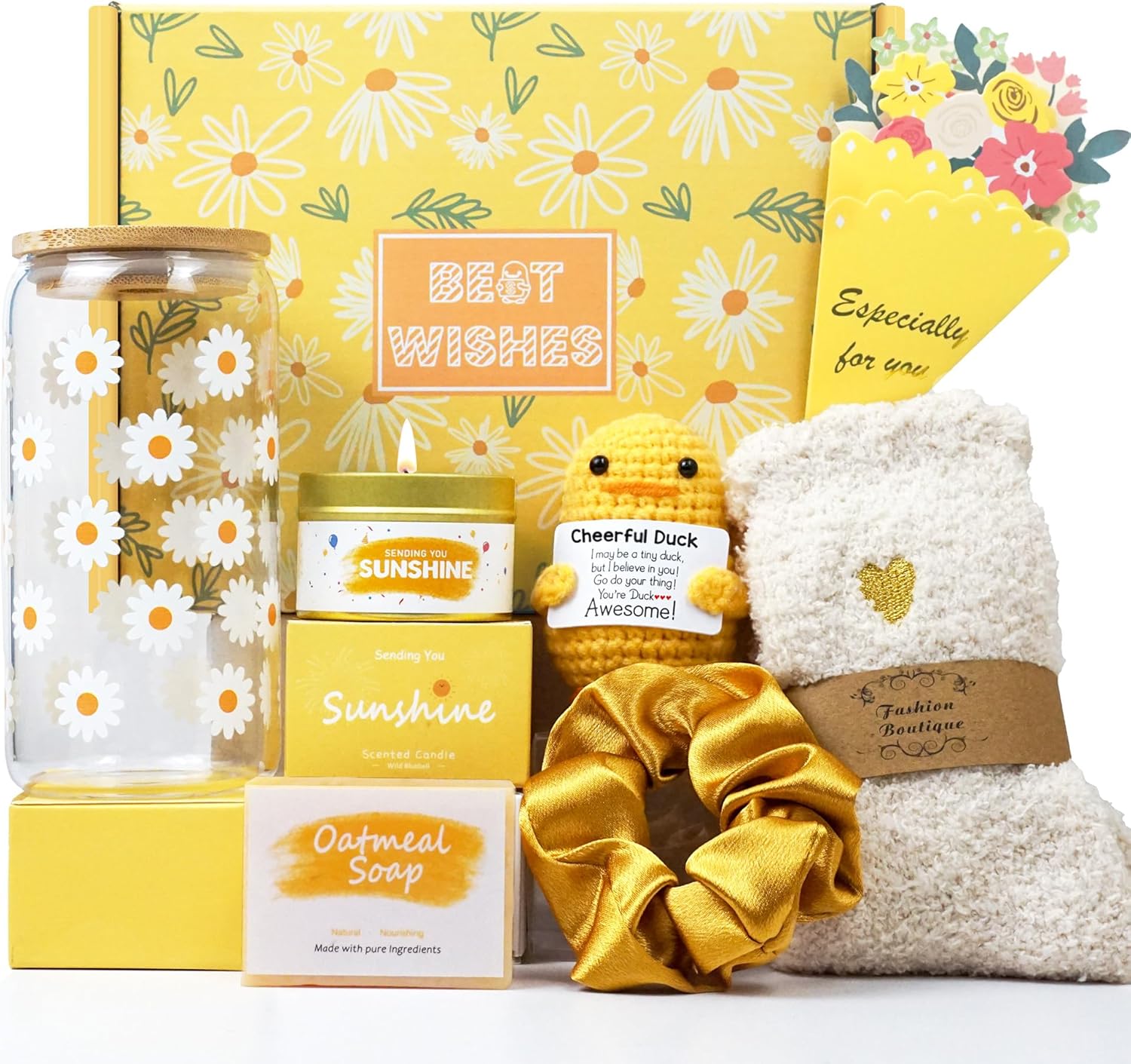 Gift Baskets for Women, Graduation Gift for Her, Birthday Gifts for Women Teacher Best Friend Inspirational Gift Set Box,Teen Girl Gifts Basket for Daughter Sister Friendship- Brighten up Her Day!