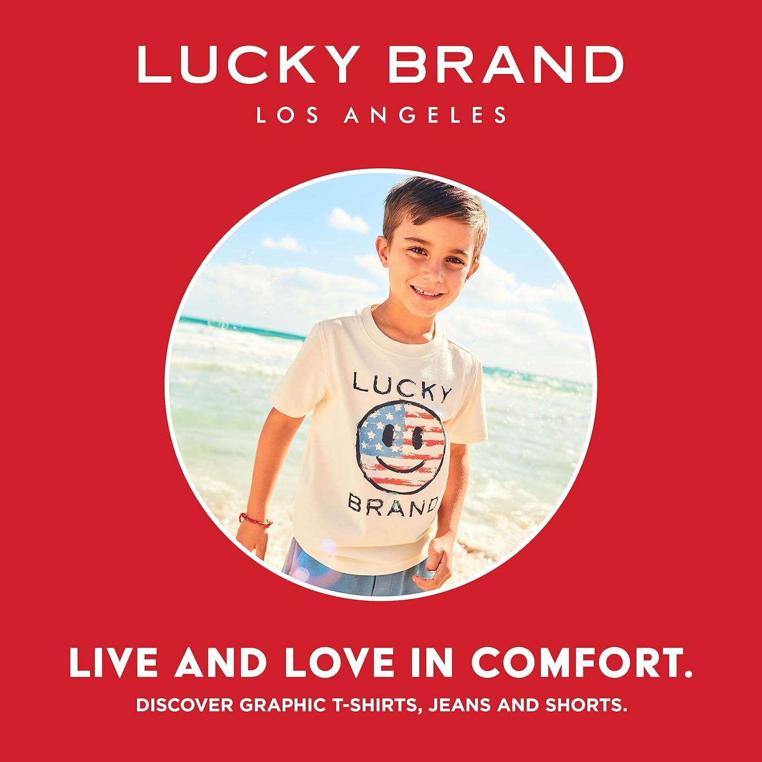 Lucky Brand Boys' Short Sleeve Graphic Crew Neck T-Shirt, Soft, Comfortable, Relaxed Fit - Image 2