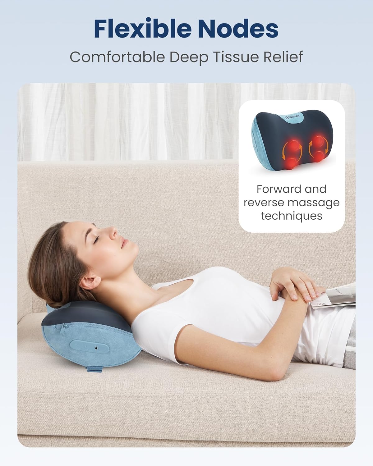 COMFIER Shiatsu Neck and Back Massager with Heat, Neck Massager Pillow with 3D Kneading Deep Tissue, Cordless & Portable, Soothes Muscle Tension at Home, Office, Travel,Mothers Day Gifts for Women - Image 6