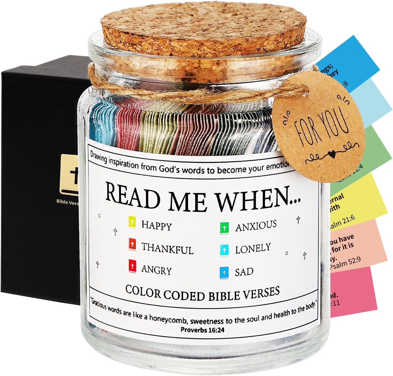 Bible Verse Jar,Scripture Prayer Cards Holy Read Me When Bible Verses Jar,Religious Communion Confirmation Baptisms Christian Gifts for Women Men Teen Girls,Birthday Gifts for Women Mom Teens Friends