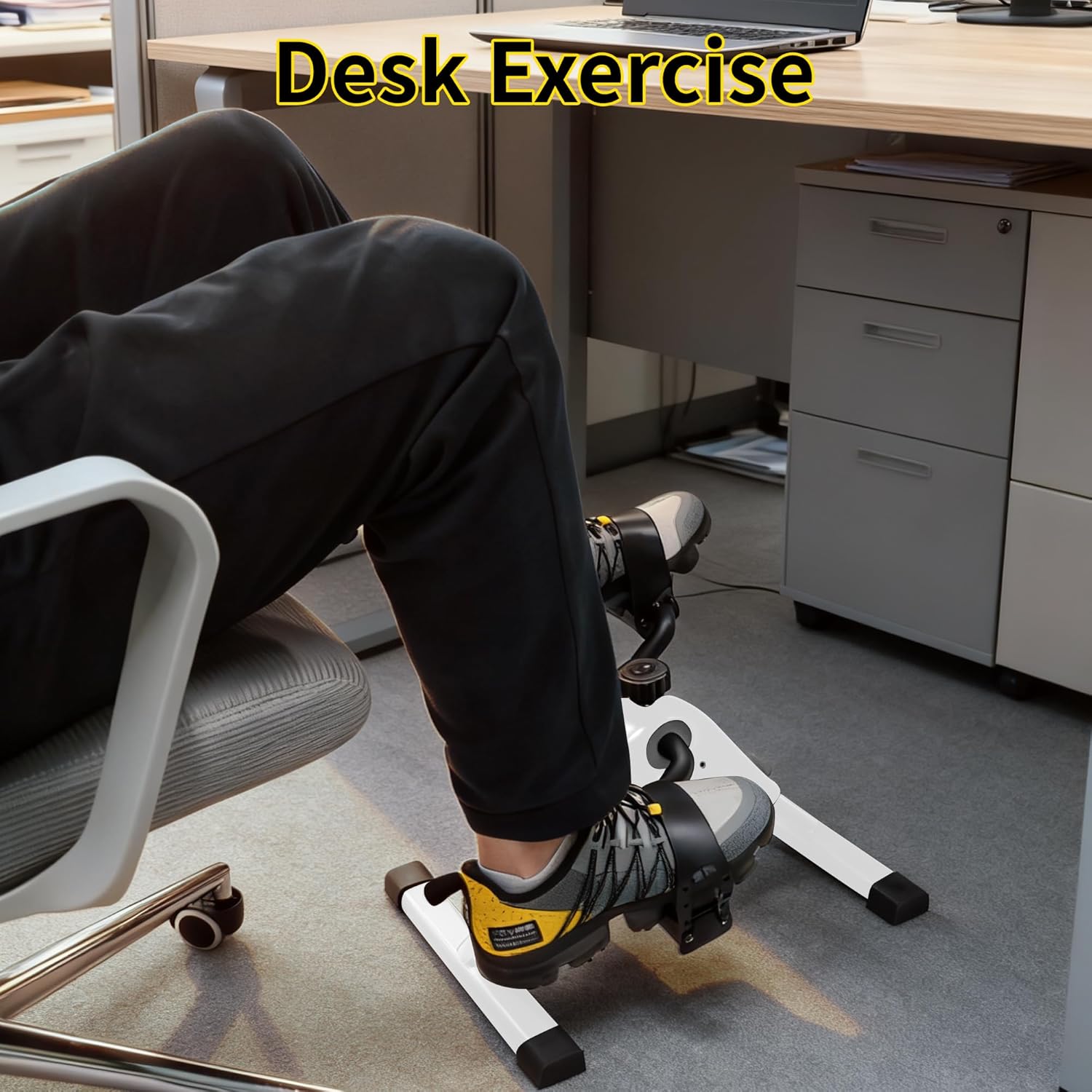 MOMODA Under Desk Bike Pedal Exerciser with LCD Display Portable Mini Exercise Bike for Arm and Leg - Image 7
