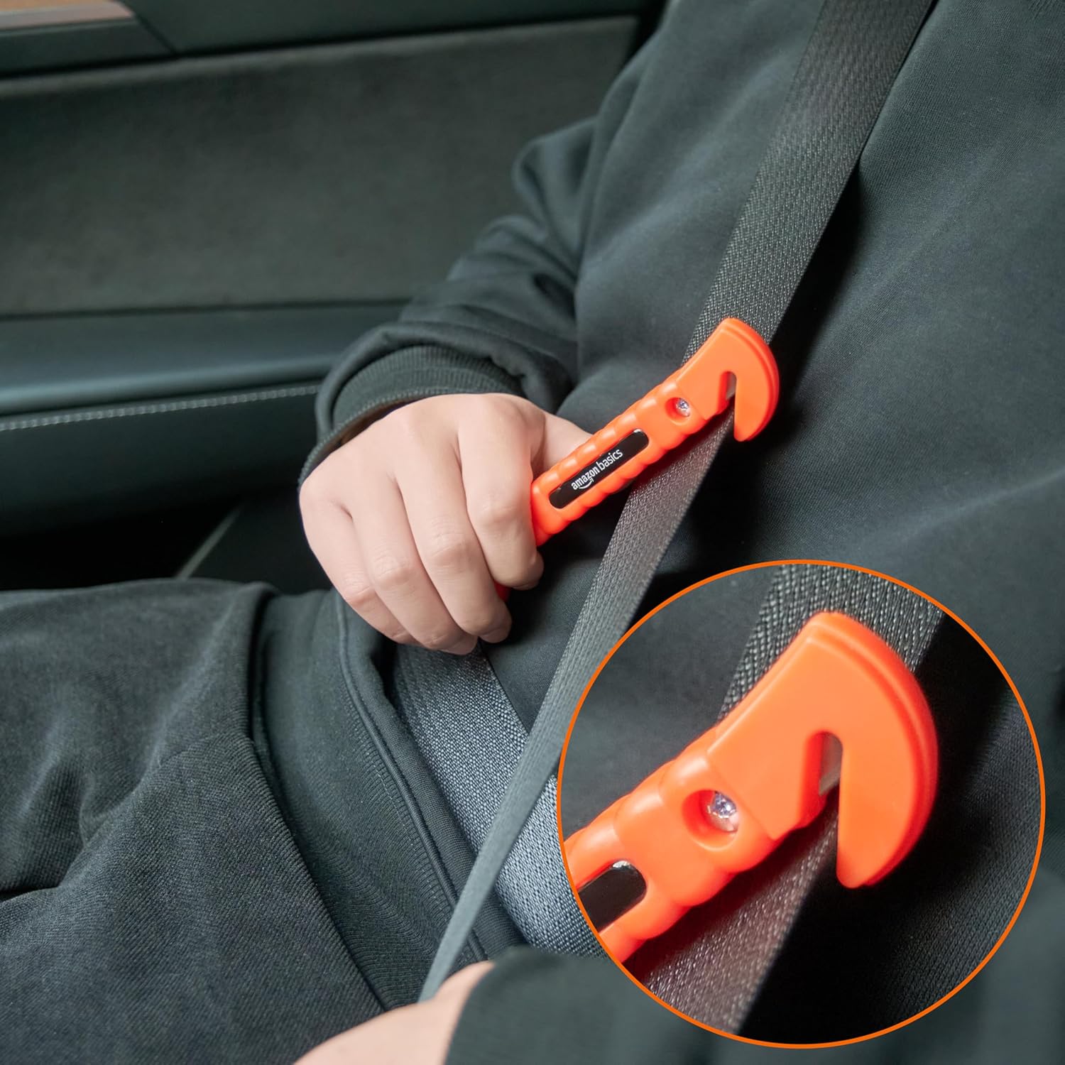 Amazon Basics Emergency Escape Tool, Window Breaker and Seatbelt Cutter, Car Safety Hammer with Protective Bracket, Bright Orange, 2 Pack, SW-835 - Image 6