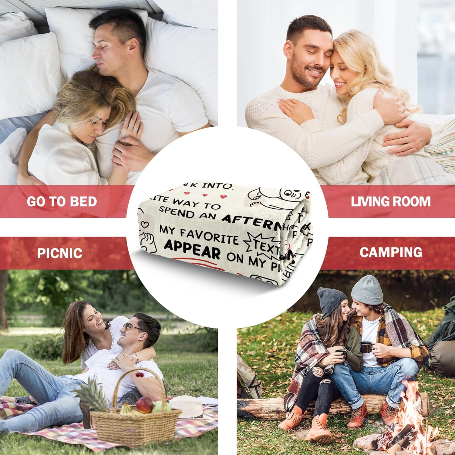 Craftique Girlfriend Gifts, Anniversary Birthday Gifts for Girlfriend Boyfriend- I Love You Blanket for Him Her- Romantic Gift for Him Her Husband Wife Fiance, 60”×50” - Image 6