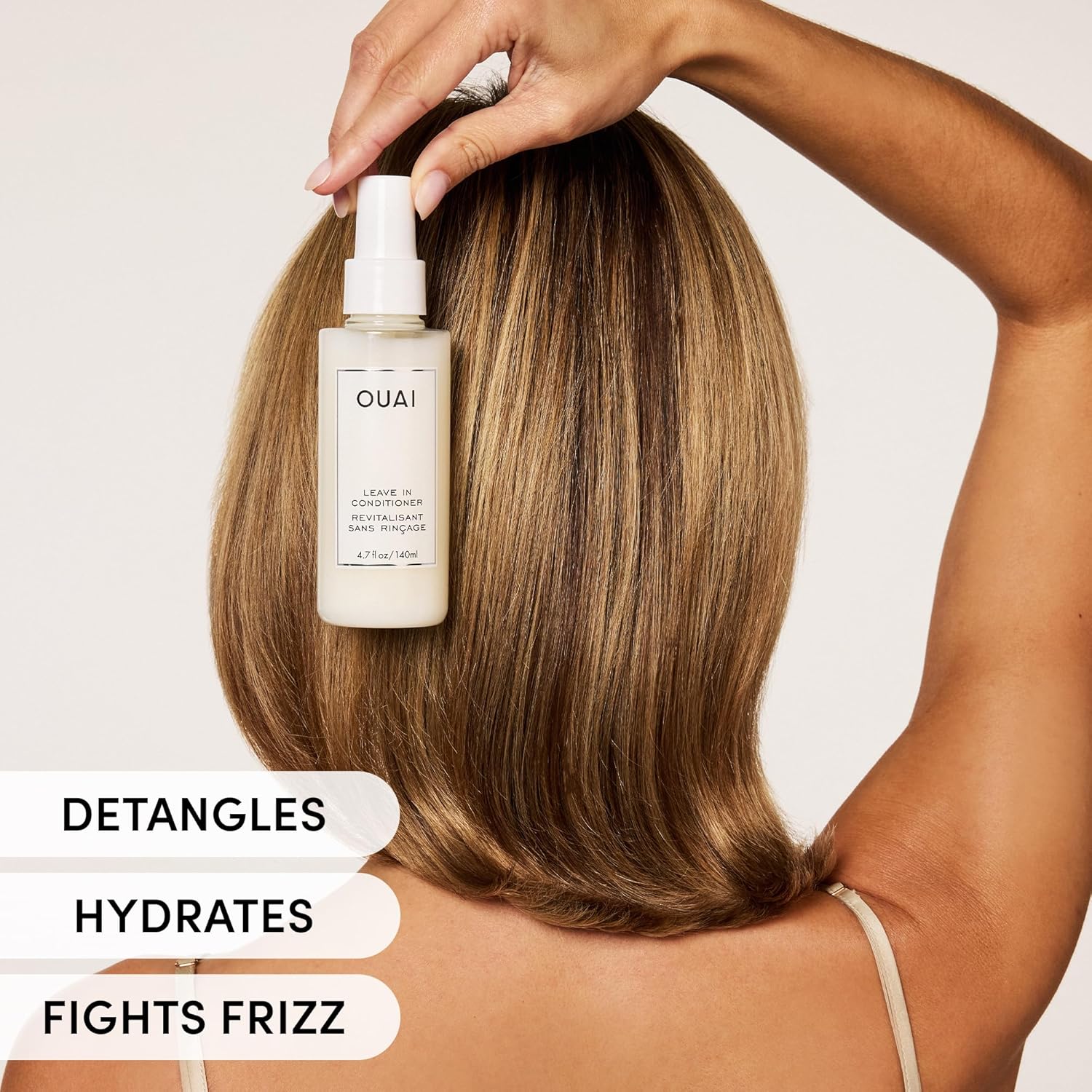 OUAI Leave In Conditioner & Heat Protectant for Hair - Prep Hair for Styling or Use as Detangling Spray to Fight Frizz & Flyaways - No Parabens, Sulfates or Phthalates (4.7 oz) - Image 4