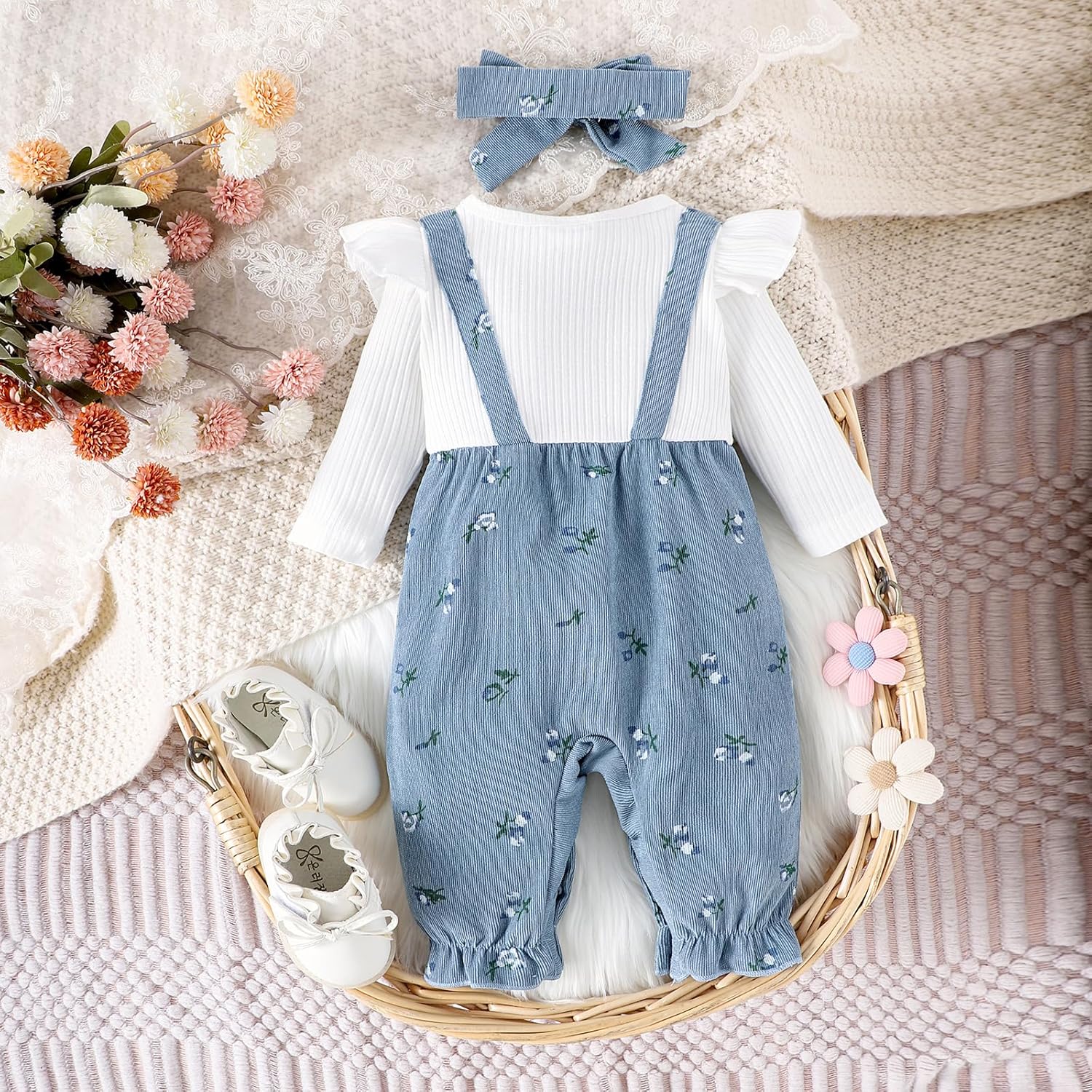 YINGISFITM Newborn Baby Girl Clothes Long Sleeve Romper One Piece Jumpsuit Fall Winter Infant Outfits 0 3 6 9 12 18 Months - Image 5