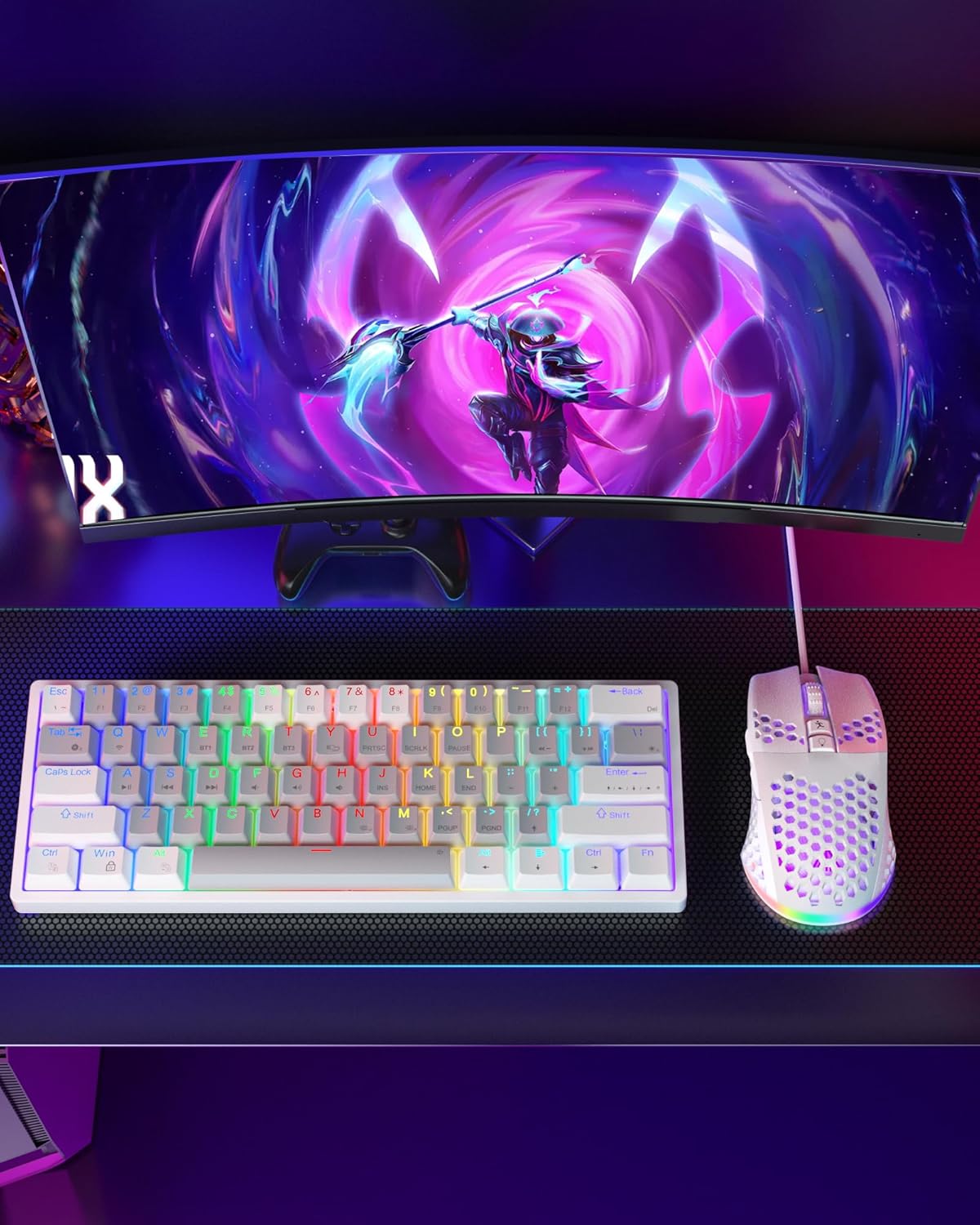 SOLAKAKA SM900 Gaming Mouse Wired with RGB,Adjustable 12800 DPI Wired Gaming Mouse with Side Buttons,Computer Mouse for Laptop/PC,White - Image 6