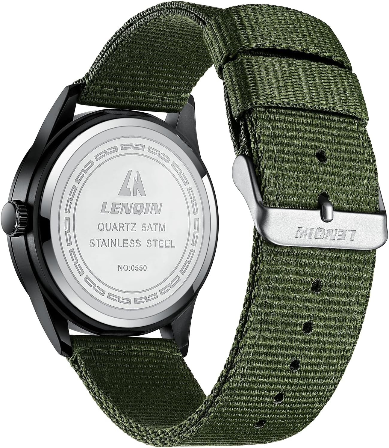 LN LENQIN Mens Watches Unisex Military Sport Nylon Strap Stylish Luminous Fashion Analog Quartz Watch for Men Waterproof Army Tactical Casual Wristwatch - Image 2