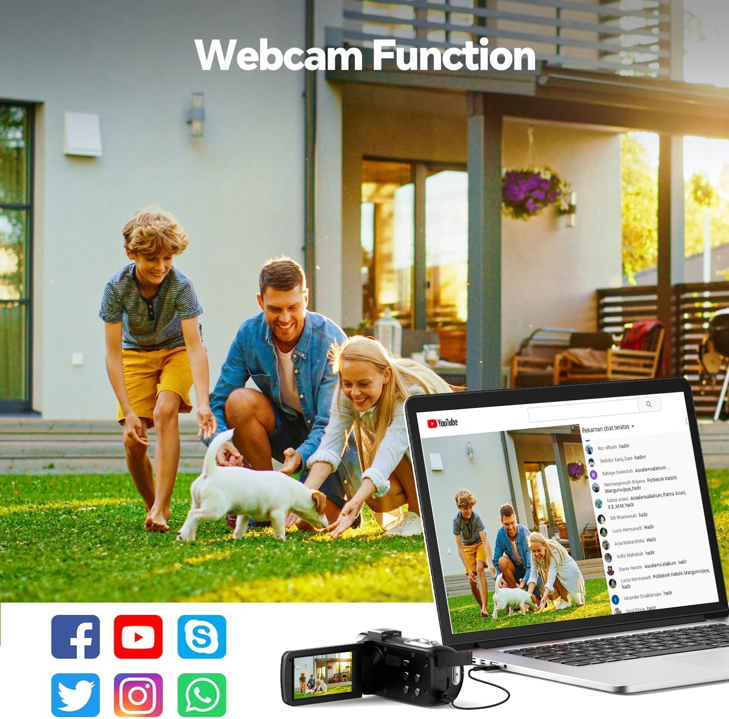 Camcorder Video Camera 4K Digital Camera for Vlogging 42MP 3” 270° Rotation Screen 18X Digital Zoom Cam Corder for YouTube with 2 Batteries, 32GB SD Card, Remote Control - Image 5