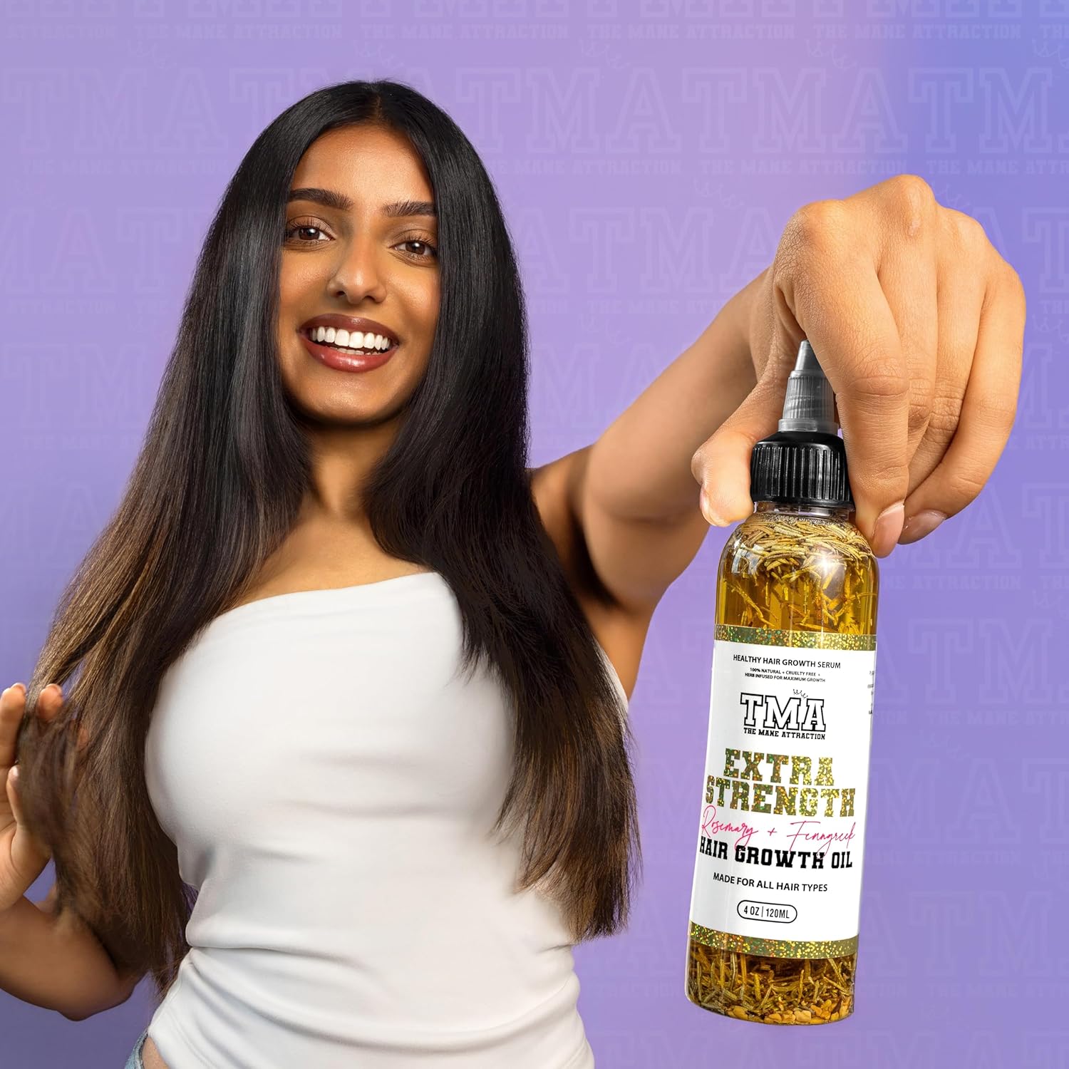 The Mane Attraction Extra Strength Rosemary + Fenugreek Herbal Hair Growth Oil | Infused With Castor Oil for ALL Hair Types - Image 7