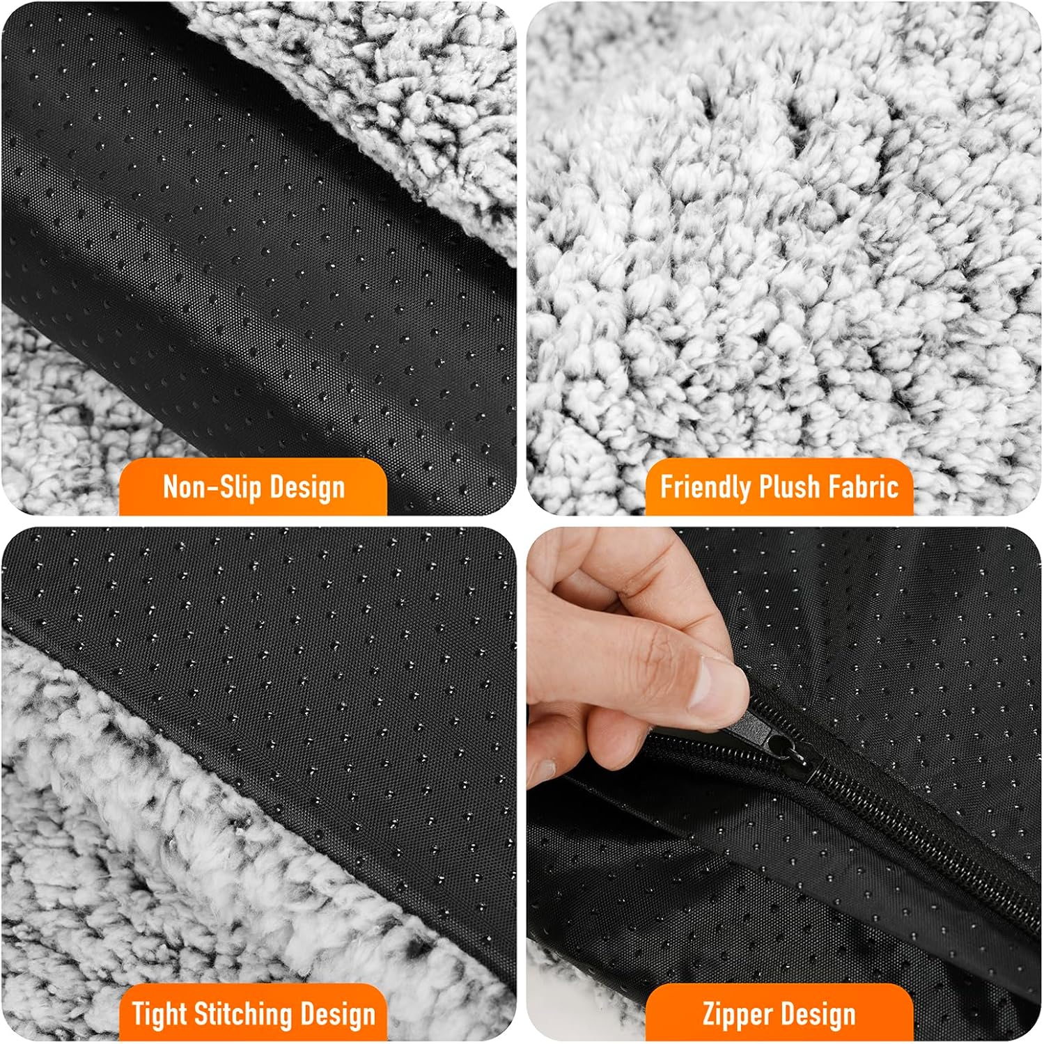 WanpeeGoo Self Warming Cat Bed, Heated Cat Bed, 2.0 Upgraded Thermal Foil Heating Pad, Plush Self-Heating Pet Mat for Crate, Floor, with Removable Washable Cover, Non-Slip, 15"x19" - Image 4
