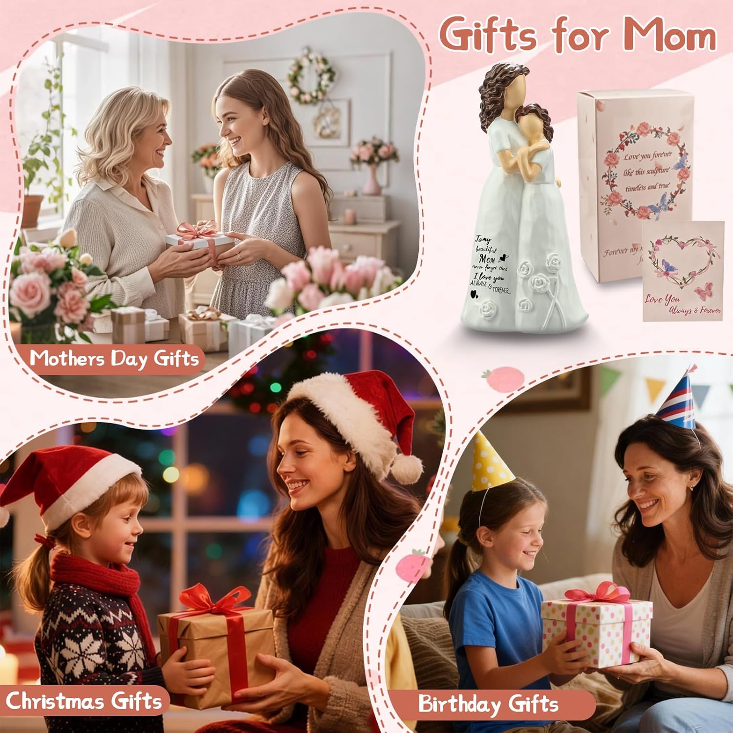 Mothers Day Mom Gifts for Mom from Daughter,Cool Birthday Gifts for Women Wife Christmas Stocking Stuffers Unique Gift Ideas for Mama Grandma Aunt Hand-Painted Figure Sculpture Presents - Image 5