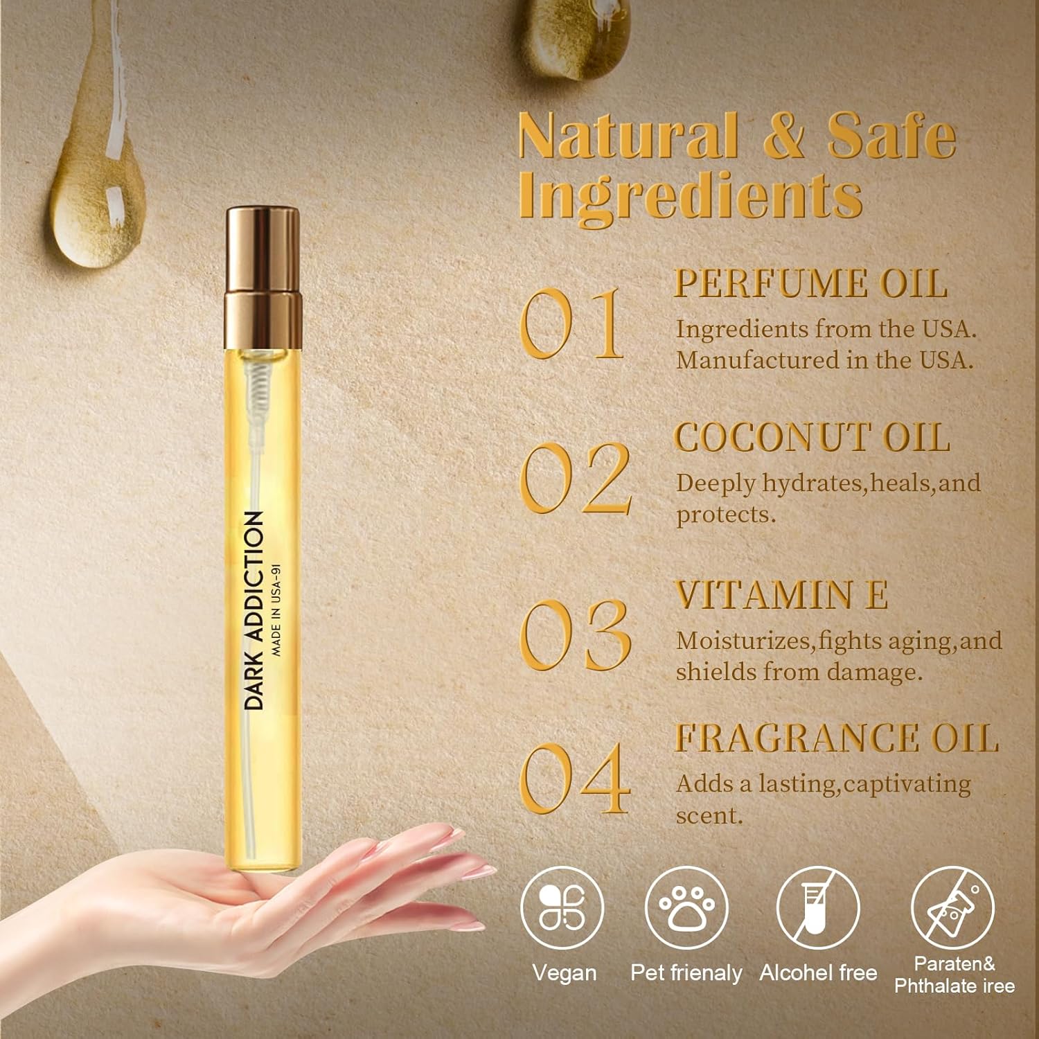PUREU Pheromones Perfumes for Women & Men Amber Vanilla Long Lasting Pheromone Perfume Oils Cologne for Men Wife Gift Ideas.Travel Size 0.4oz/12 mL - Image 4