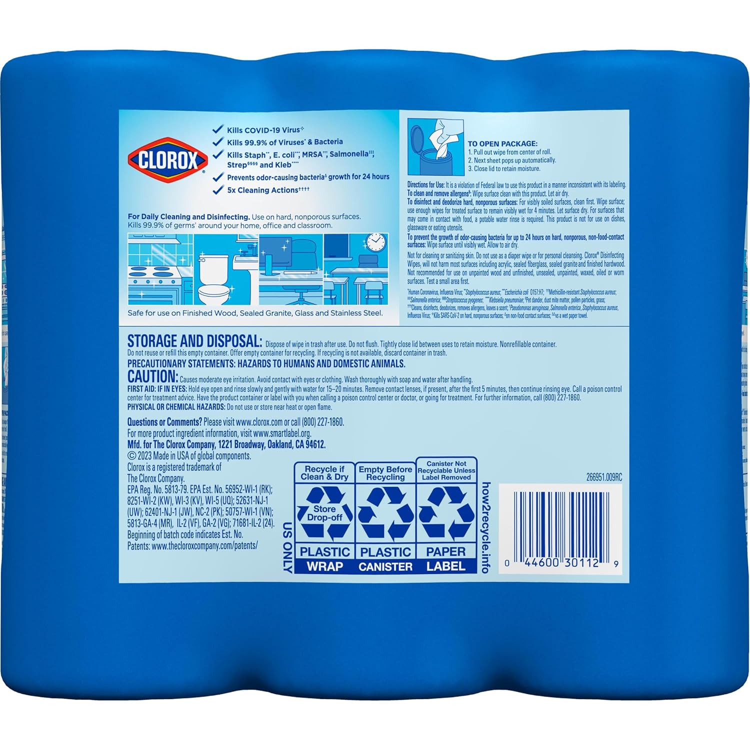 Clorox 30112 Disinfecting Wipe, Fresh/Lemon Fresh Scent (525 Count) - Image 10