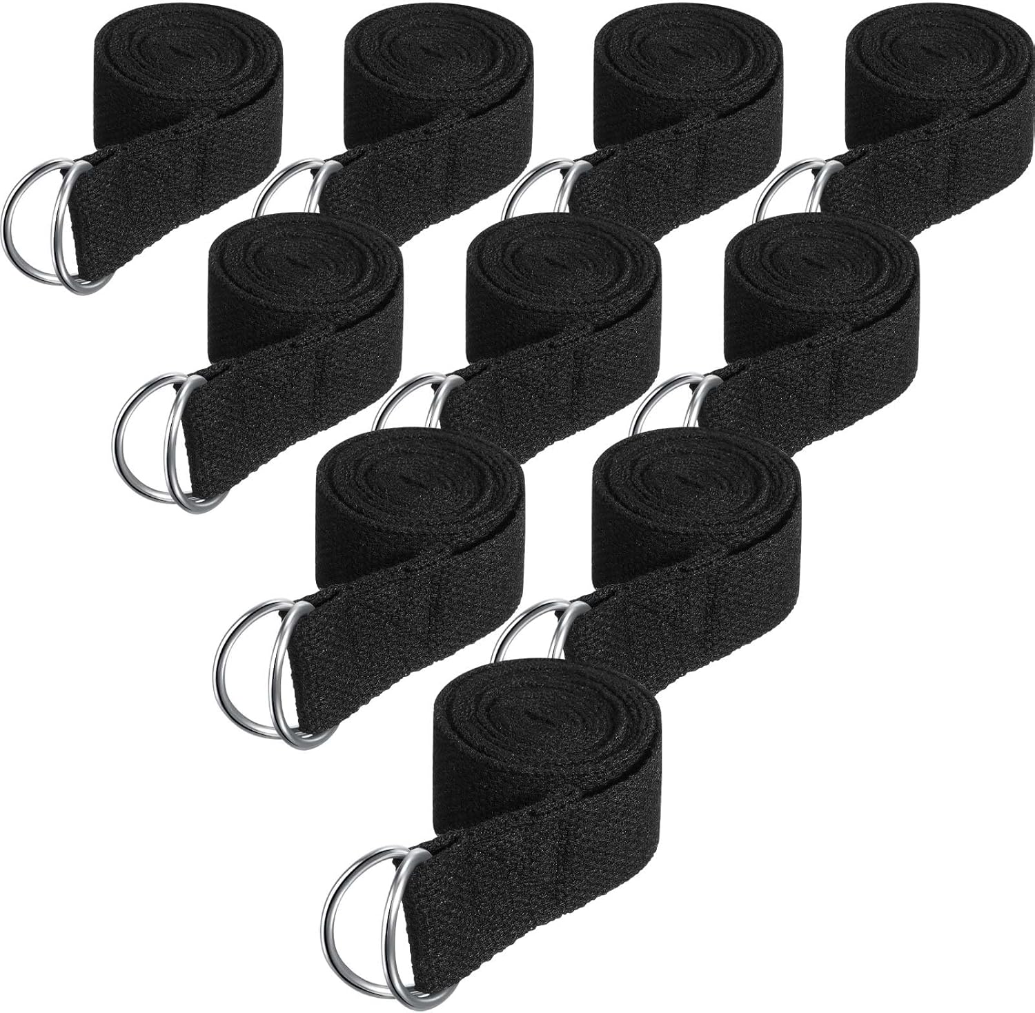 Jerify Yoga Strap for Stretching Bulk 6ft Exercise Stretch Band with Metal D Ring Adjustable Pilates Non Elastic Yoga Belt for Women Men Physical Fitness Gym Workout Dance