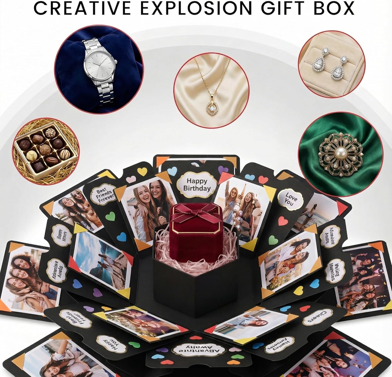 Koogel Explosion Gift Box, DIY Custom Scrapbook Photo Album for Birthday Anniversary Wedding, Exploding Surprise Boxes for Holiday Graduation - Image 7