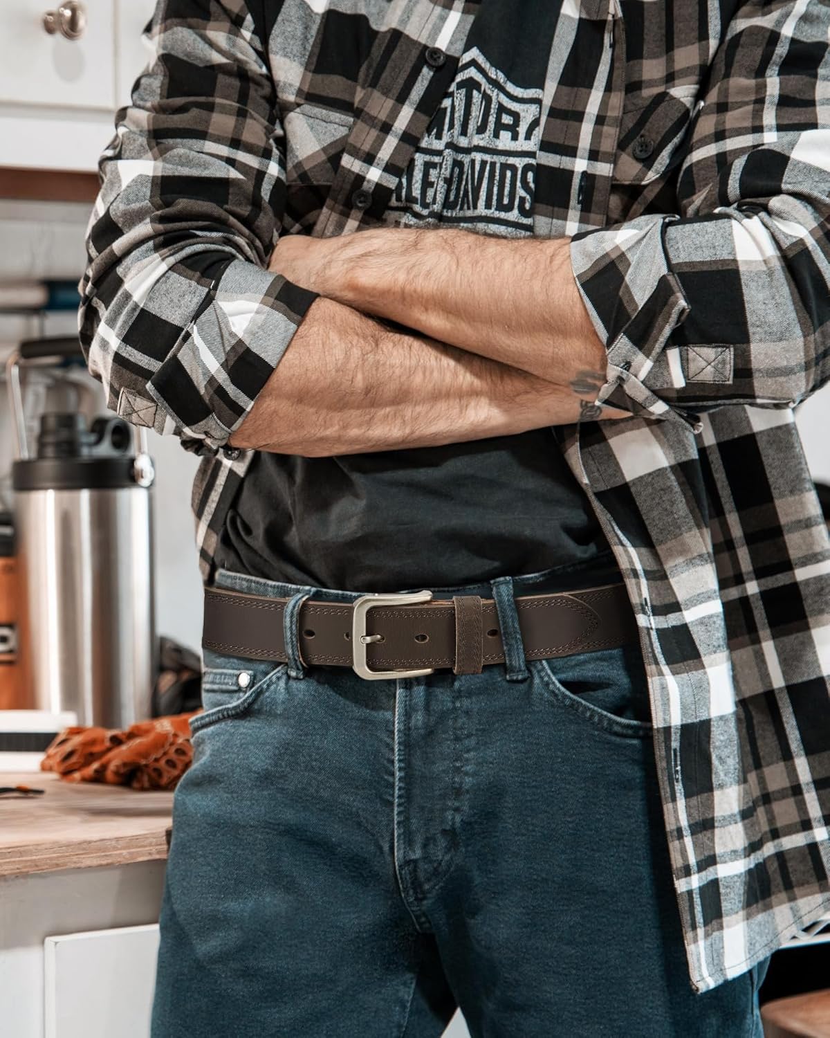CHAOREN Full Grain Leather Belt for Men, Work Belts for Men Heavy Duty, Daily Wear for Jeans Pants - Image 7