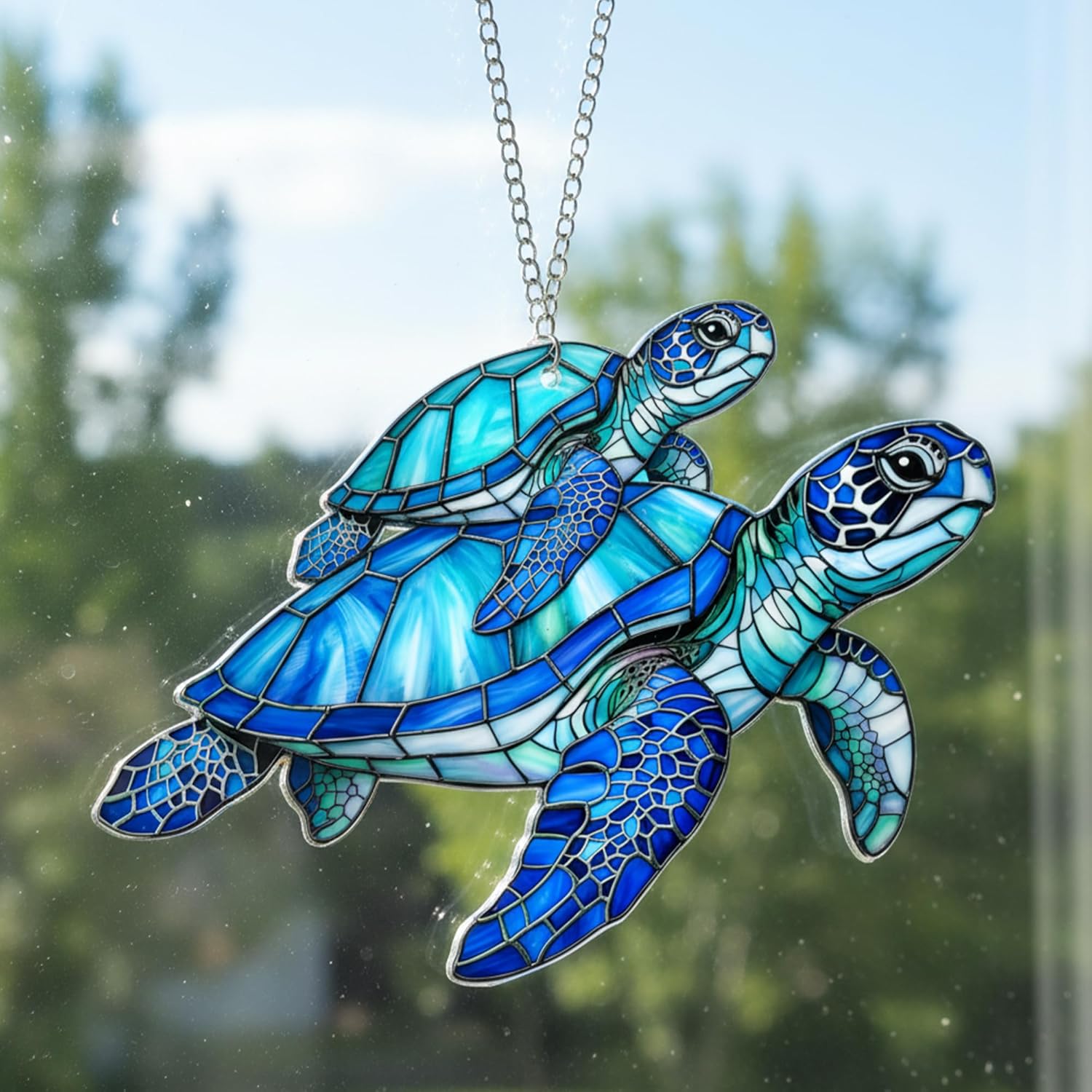 Beach Christmas Ornaments for Tree, Sea Turtle Acrylic Suncatcher Ornament with Story Card, Sea Turtle Gifts for Women, Beach Gifts for Women, Christmas Stocking Stuffers Ideas (Motherhood Blue) - Image 7