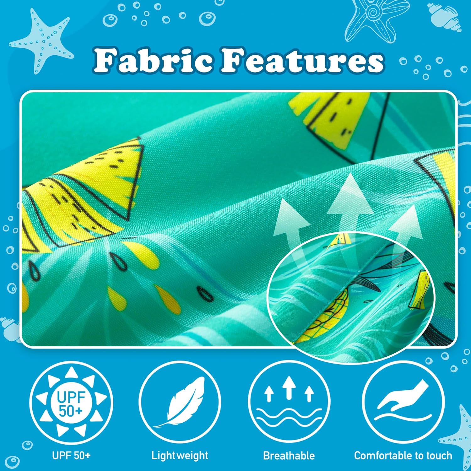 UMELOK Boys Swim Trunks with Compression Liner Toddler Bathing Suit - Image 4