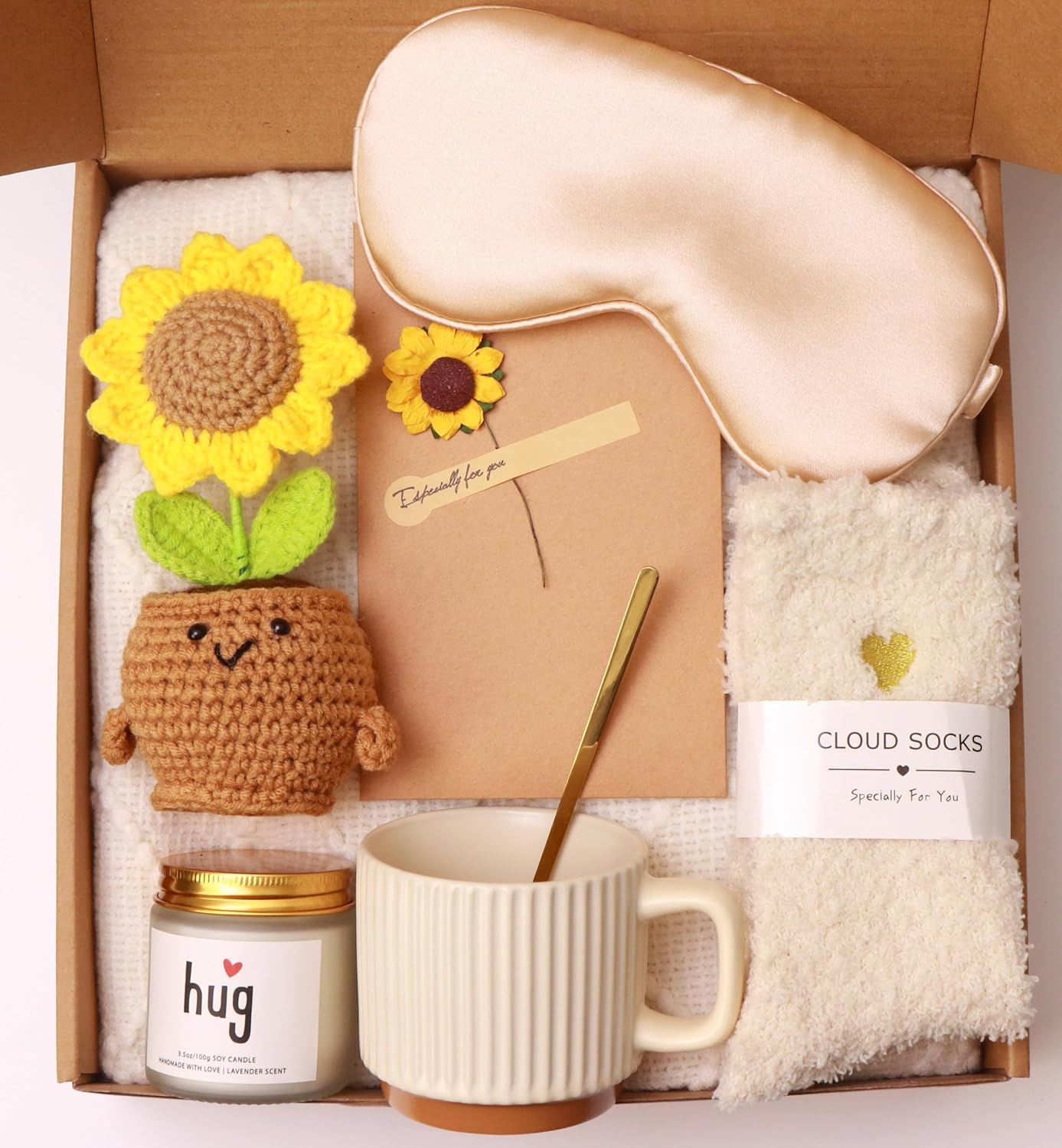 Sending Sunshine Sunflower, Thinking of You Care Package Unique Birthday Gift Baskets for Women Best Friend Mom Grandma Sister - Image 5