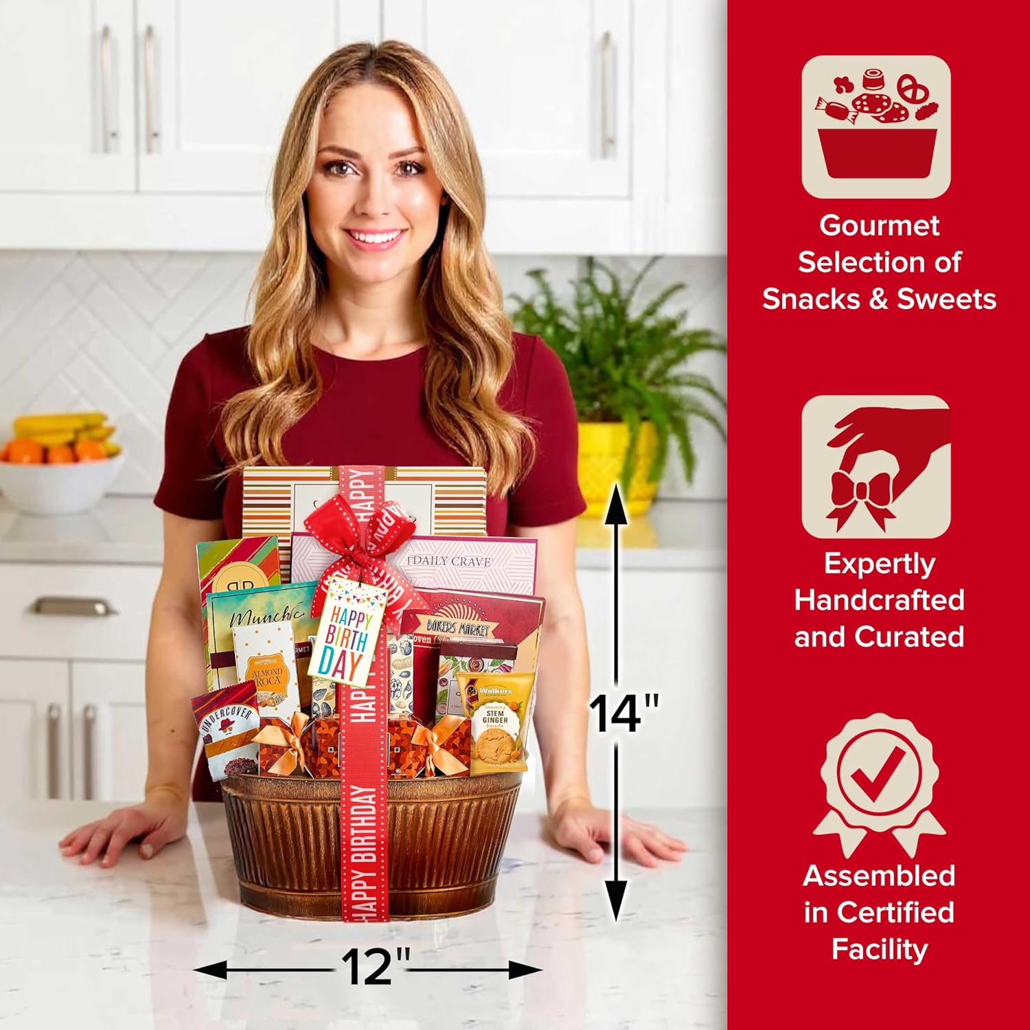 Broadway Basketeers Birthday Gift Basket – Gourmet Snacks & Sweet Treat Box with Cookies, Candy & more - Food Gift Basket for Women, Men & Families - Happy Birthday Surprise Box, Kosher - Image 8