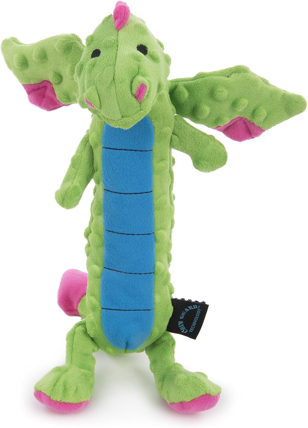goDog Bubble Plush Skinny Dragons Squeaky Plush Dog Toy, Chew Guard Technology - Green, Large - Image 10