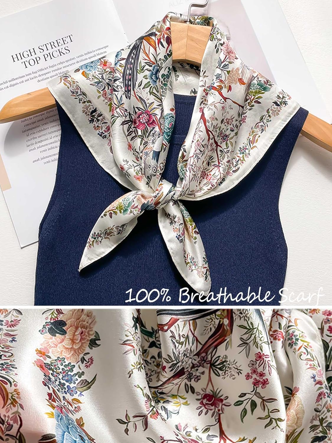 Silky Scarf for Women Lightweight Satin Bandanas Neck Hair Wrap For Sleeping Head Scarves 27.5" - Image 4