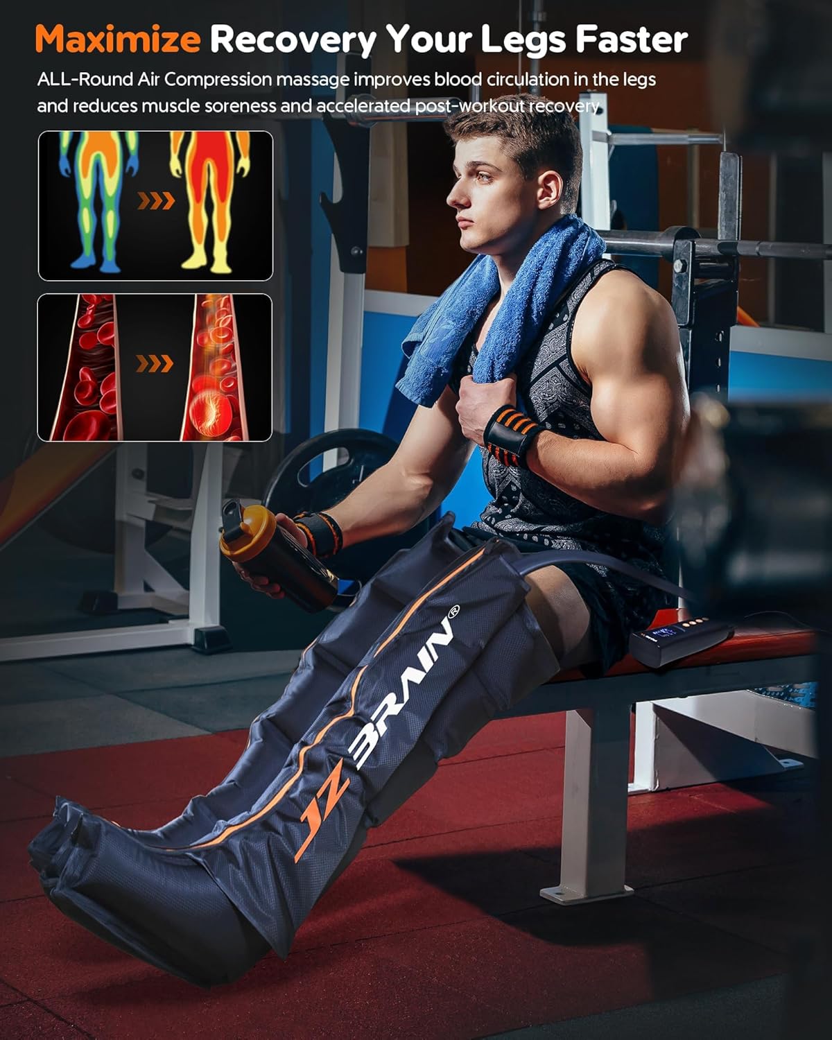 Sequential Air Compression Recovery System : Professional Full Leg Compression Boots for Circulation and Pain Relief - Sequential Device for Muscle Relaxation - Image 5