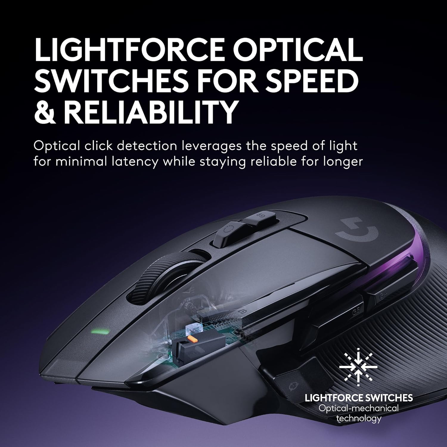 Logitech G502 X Plus Wireless Gaming Mouse: Optical Switches, LIGHTSYNC RGB, 13 Buttons, Infinite Scroll Toggle, - Image 4