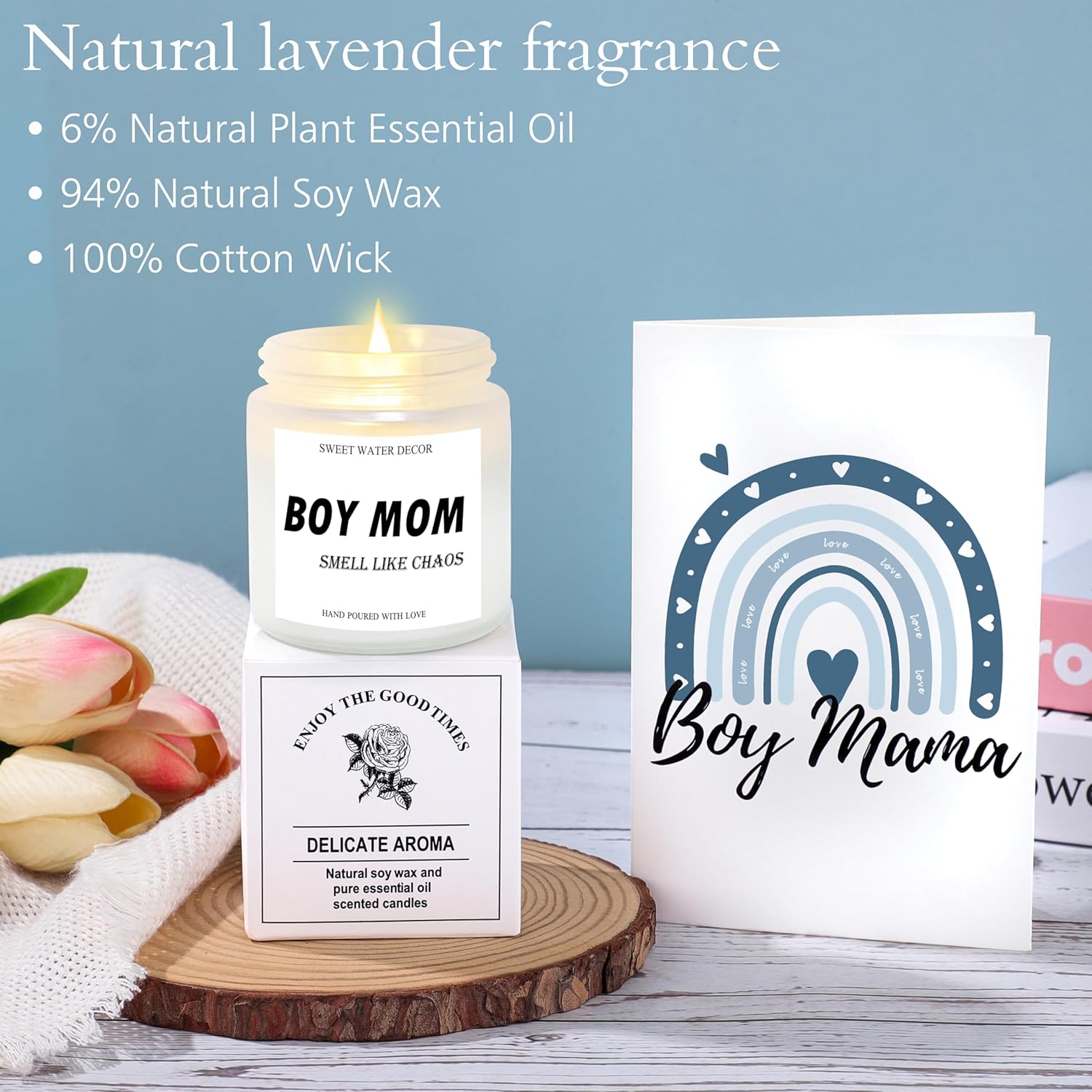 New Boy Mom Gifts, First 1st Mothers Day Birthday Gifts for New Mom Set of 7 - Image 7