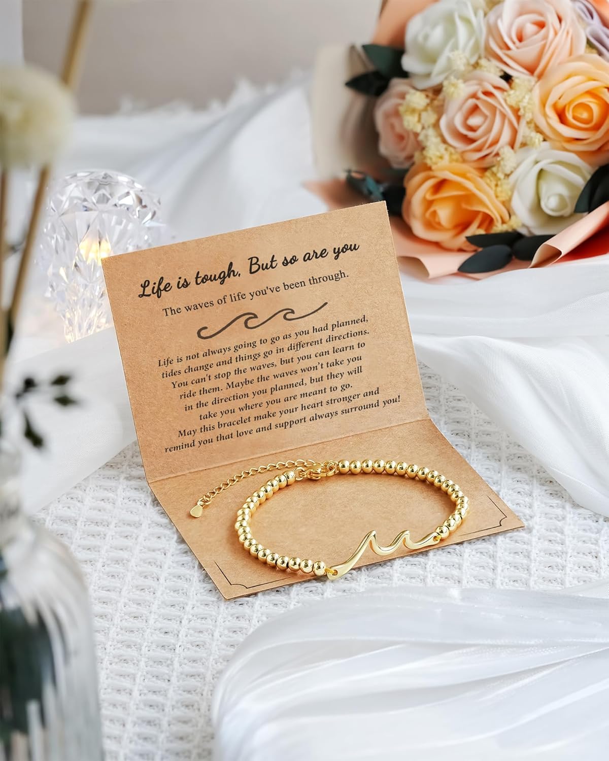 Tarsus Inspirational Gifts for Women Men, Through The Waves of Life, Life is Tough but so are You, Encouragement Bracelet Thoughtful Gifts for Friend Sister Coworker... - Image 6