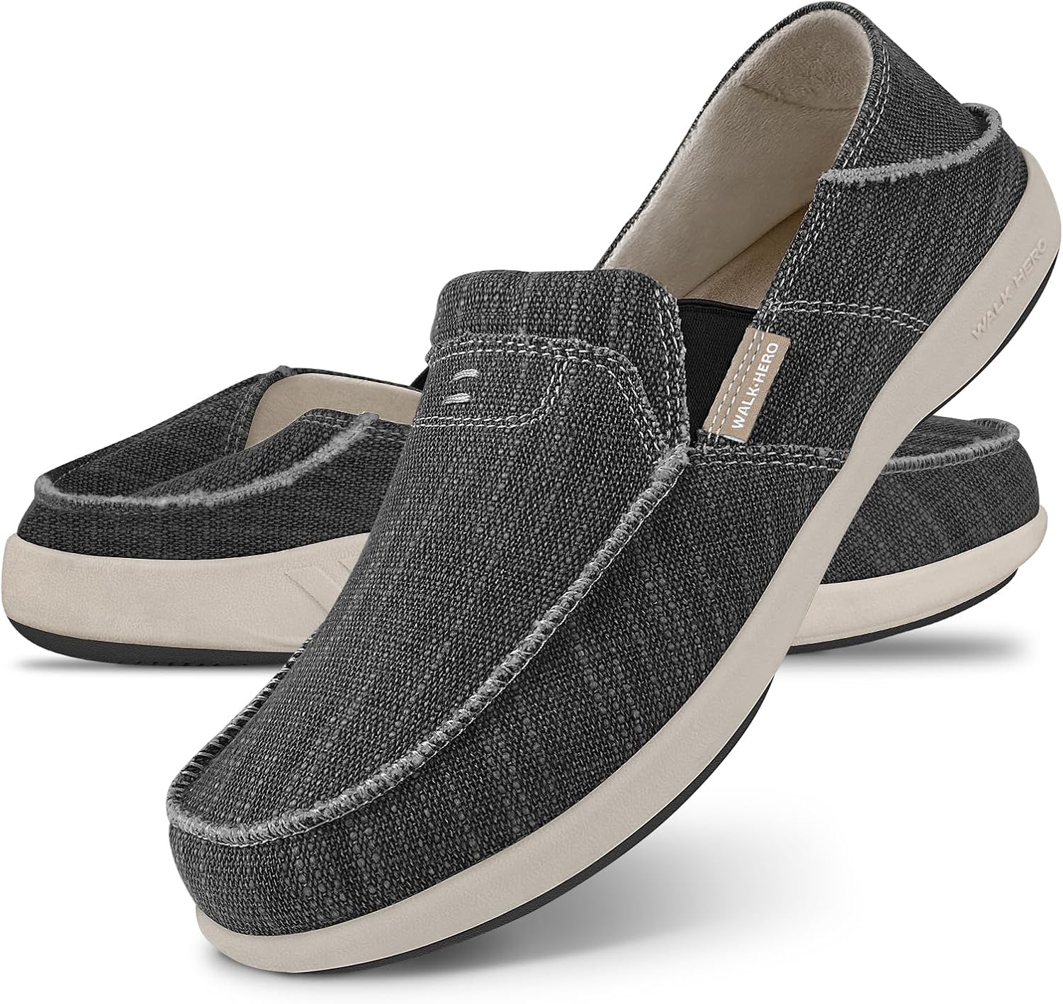 Mens Slip On Shoes, Canvas Mens Loafers with Arch Support, Orthopedic Mens Boat Shoes for Plantar Fasciitis, Indoor & Outdoor Walking Slippers Shoes for Pain Relief - Image 8
