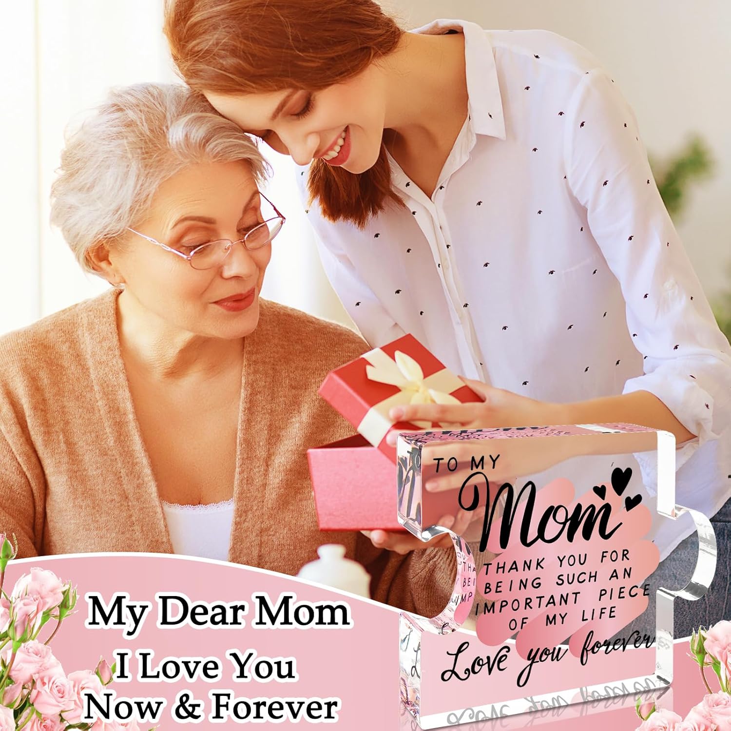 Christmas Gifts for Mom, Mom Christmas Gifts from Daughters Son, Mom Gifts, Mom Birthday Gifts from Daughter, Gifts for Mom, Birthday Gift for Mom, Cool Mom Gift Stocking Stuffers Ideas Acrylic Present for Mothers Day Birthday - Image 2