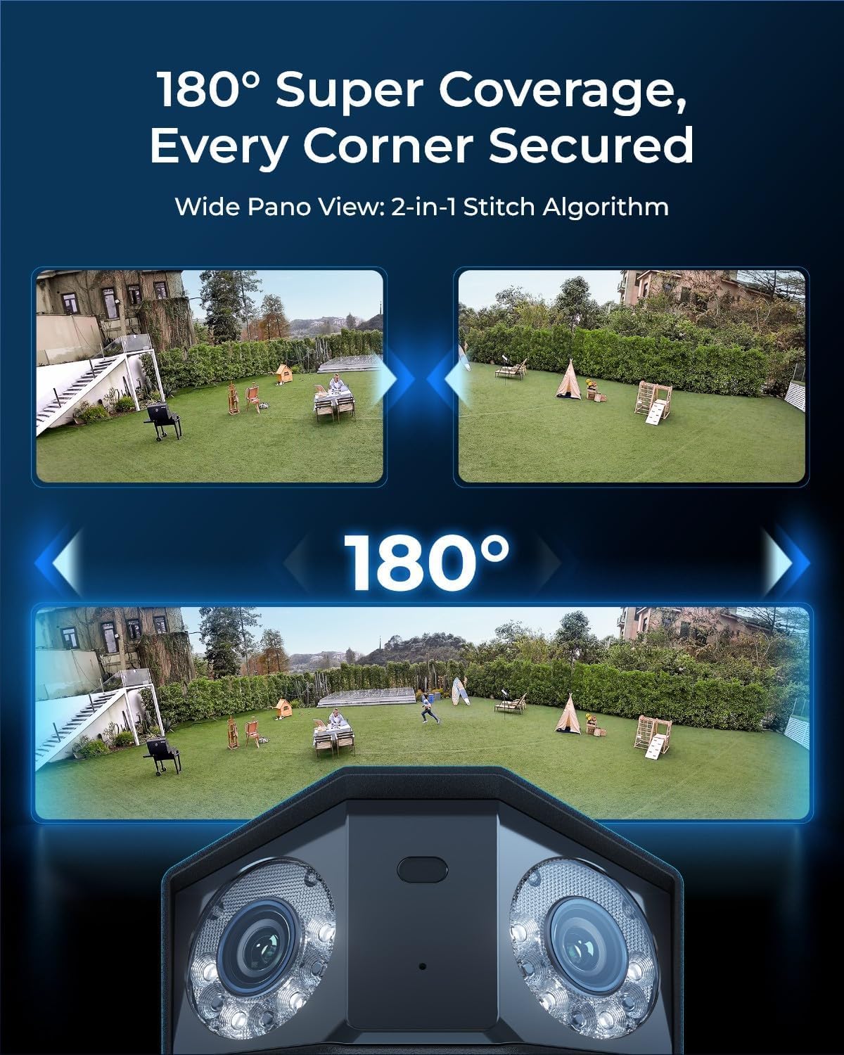 REOLINK Duo 3 PoE 16MP UHD Dual-Lens PoE Security Camera with 180° Panoramic View, Motion Track, F1.6 Color Night Vision, Person/Vehicle/Animal Detection, 2 Way Talk, Supports 24/7 Recording - Image 3