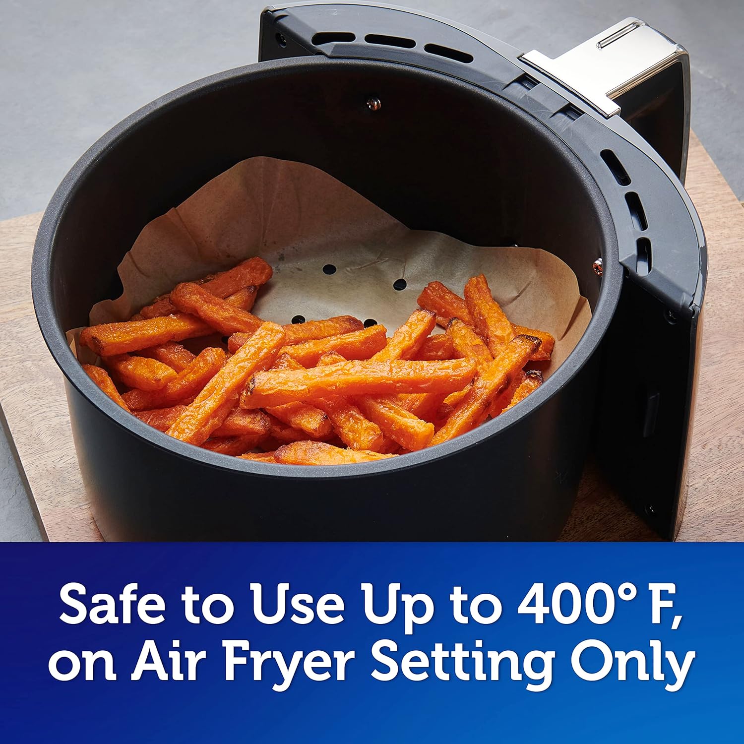 Reynolds Kitchens Air Fryer Liners Disposable, Unbleached Parchment Paper Sheets, 50 Count - Image 6
