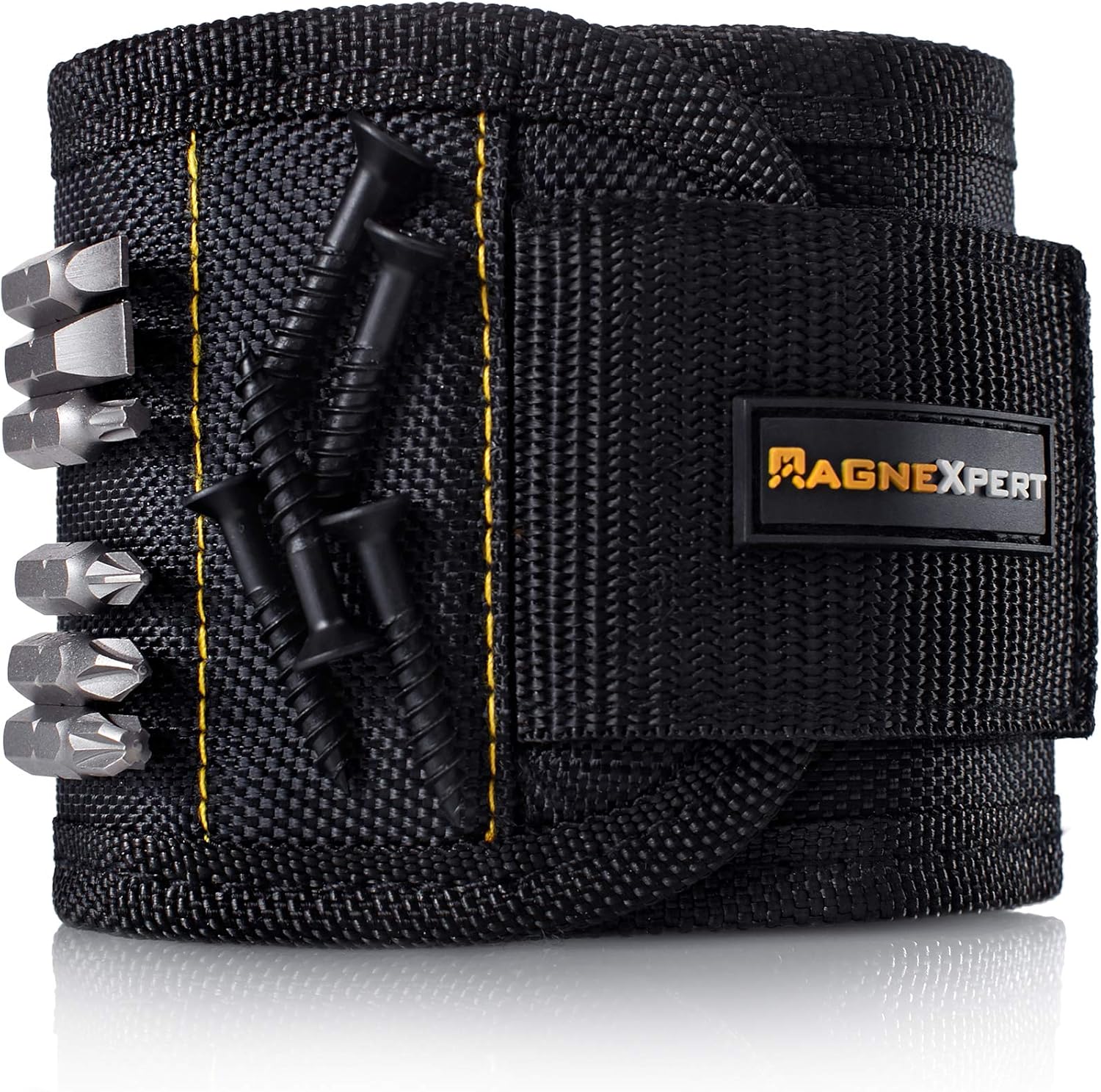 Magnelex Magnexpert Magnetic Wristband for Holding Screws, Nails and Drill Bits - Crafted from Ballistic Nylon with 15 Powerful Magnets, Stocking Stuffer for Men